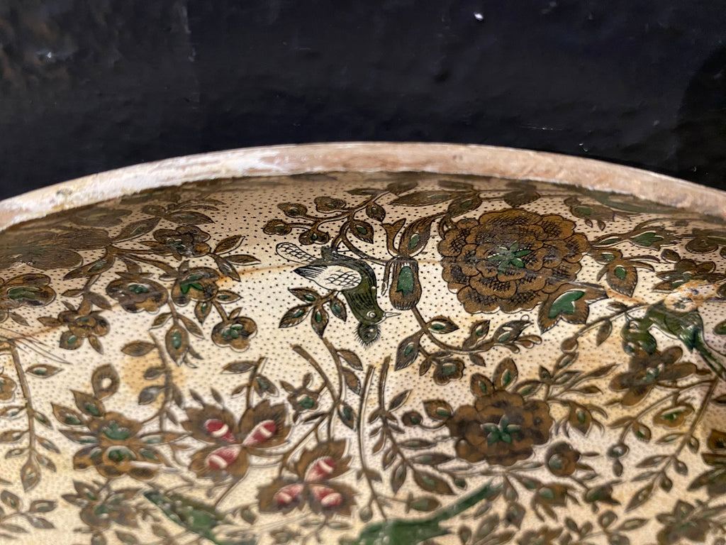 Paper Mache Floral Tray with Birds