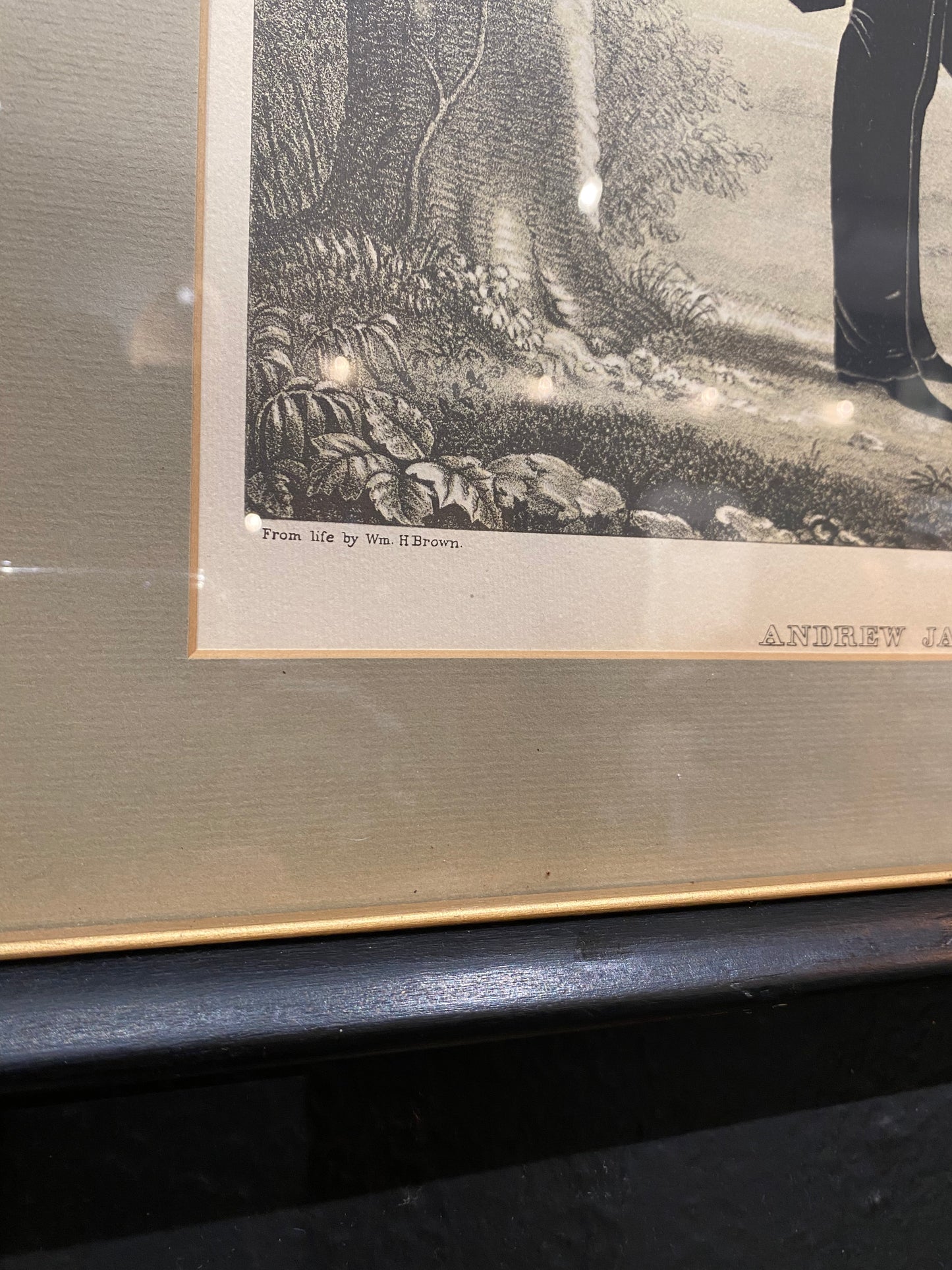 Antique Andrew Jackson Lithograph Silhouette Picture