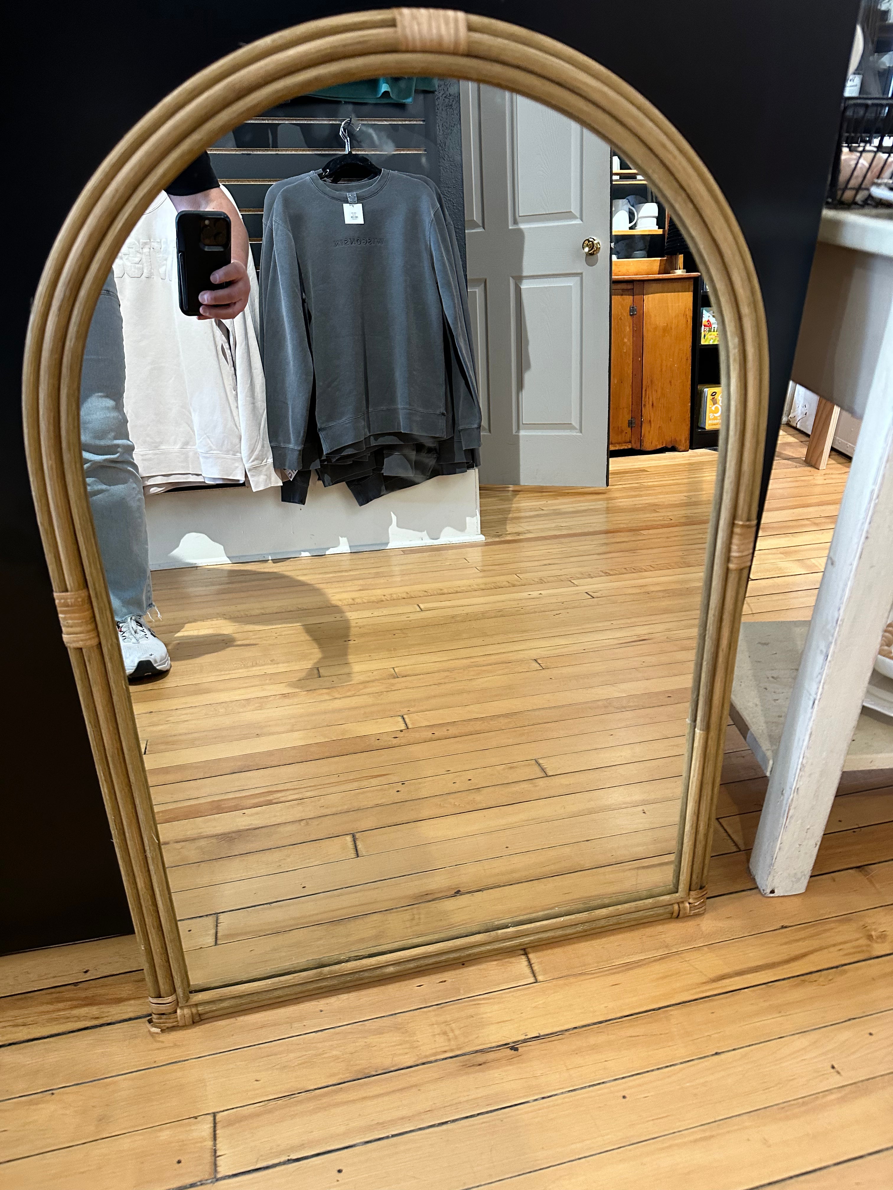 Arched Wicker Mirror