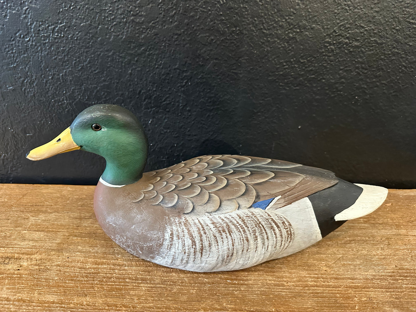 Hand Painted Carved Wood Duck