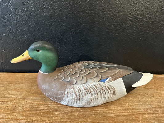 Hand Painted Carved Wood Duck