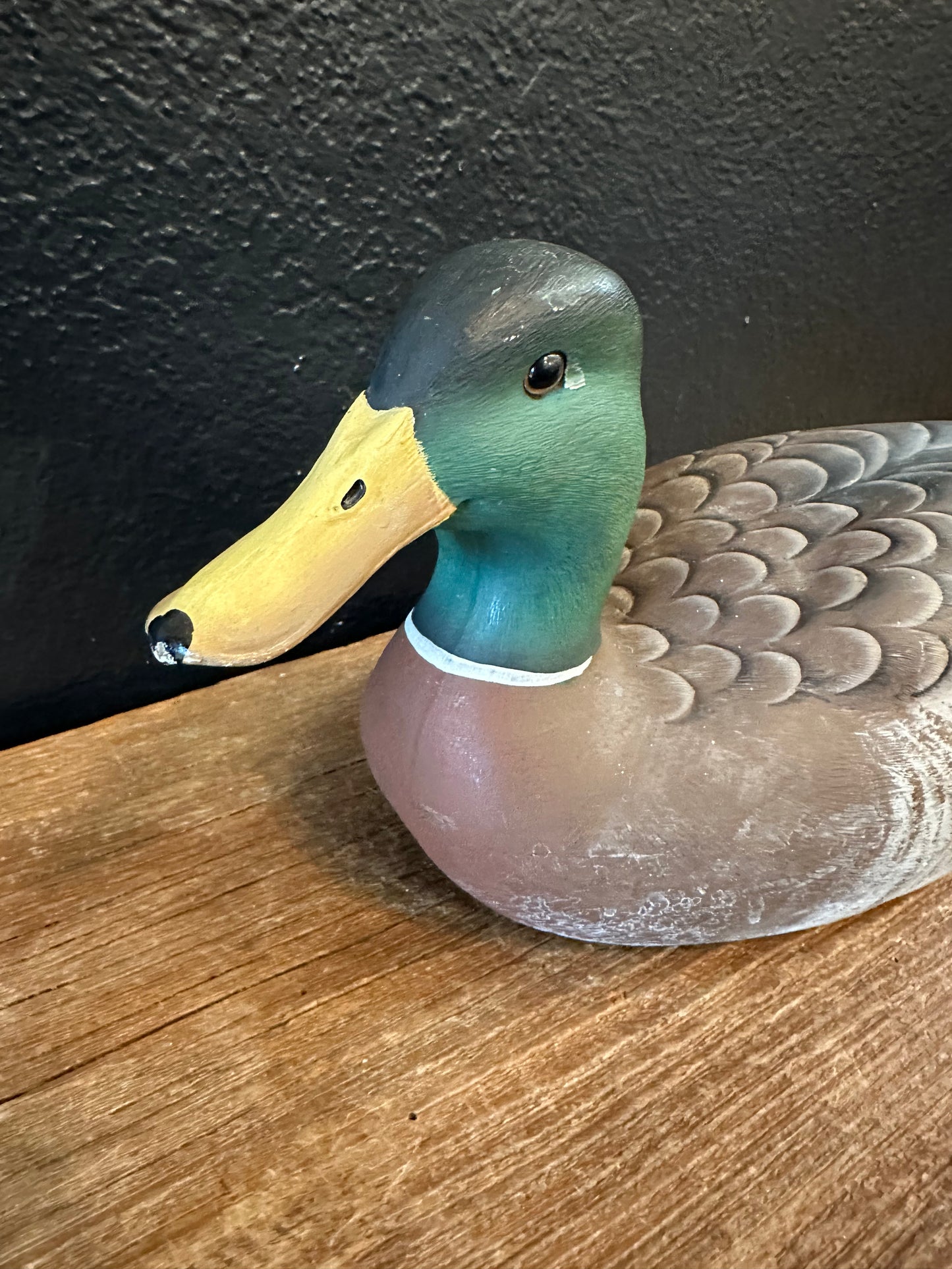 Hand Painted Carved Wood Duck