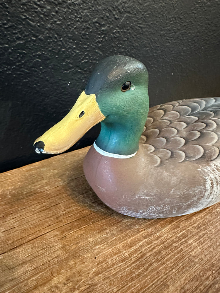 Hand Painted Carved Wood Duck