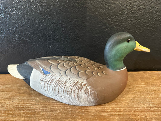 Hand Painted Carved Wood Duck