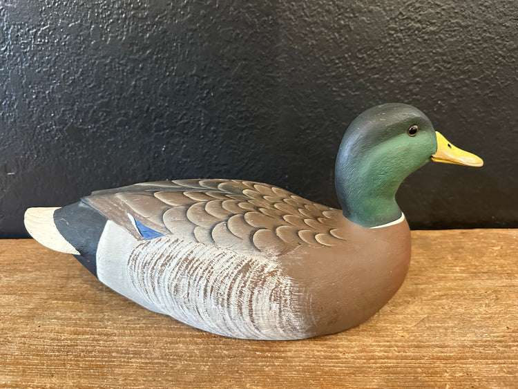 Hand Painted Carved Wood Duck