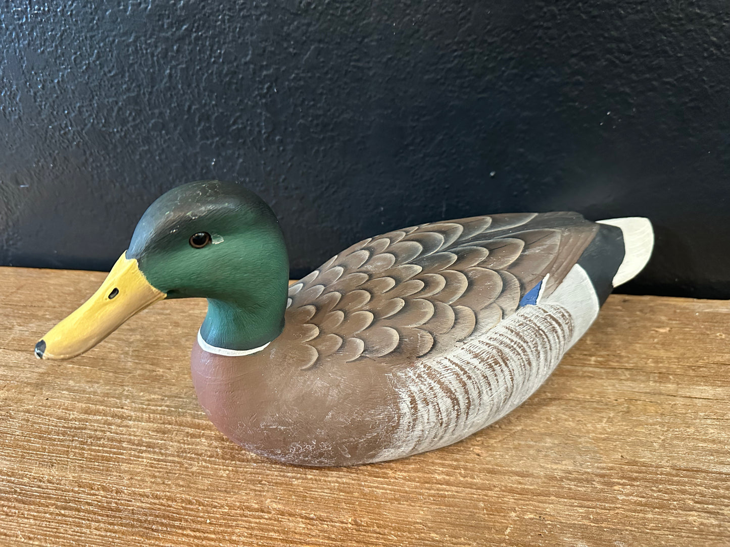 Hand Painted Carved Wood Duck