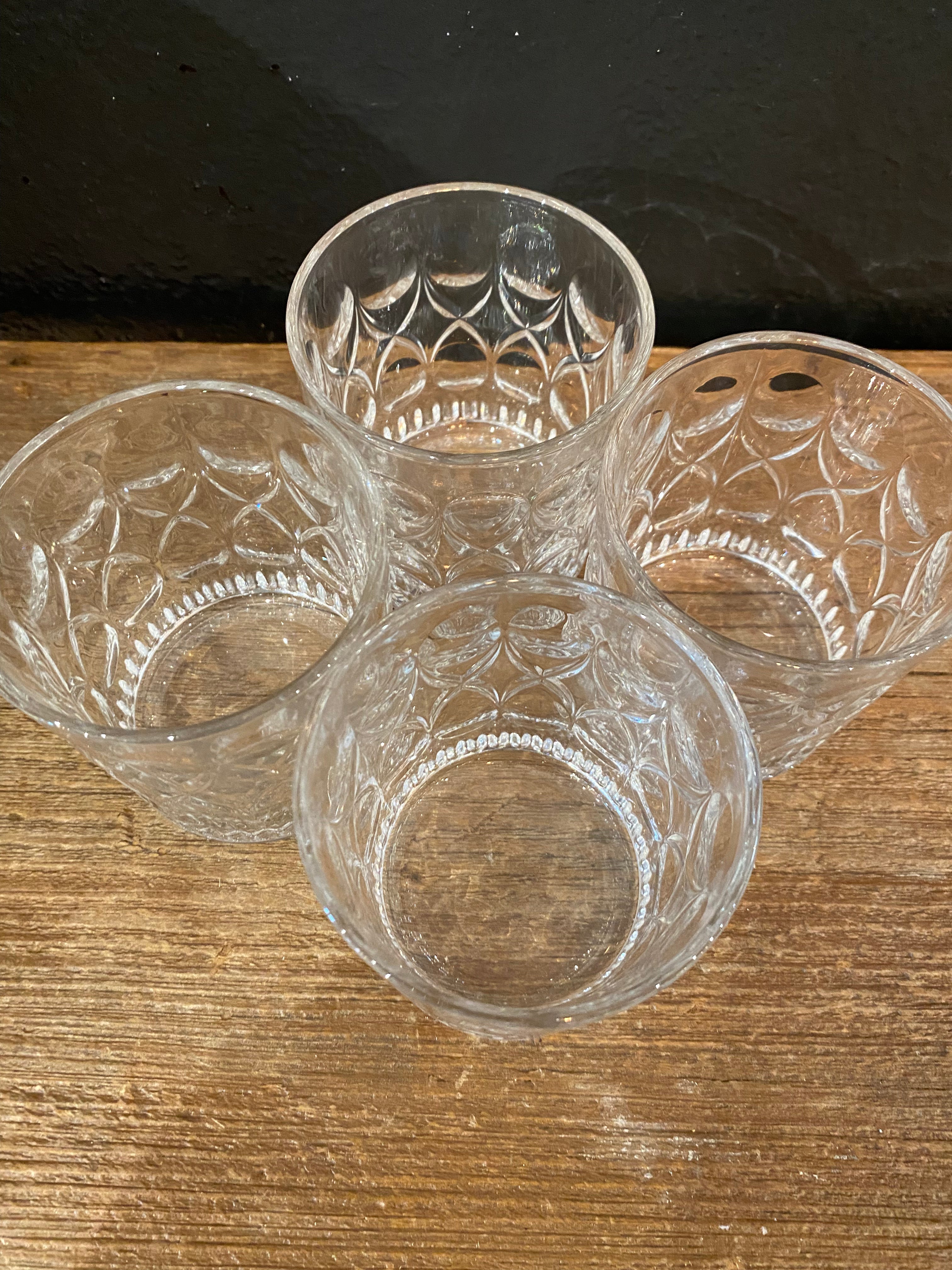 Crystal Cut Rocks Glasses | Set Of Four