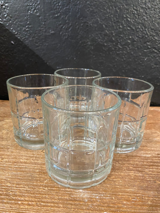 Plaid Patterned Rocks Glasses | Set Of Four