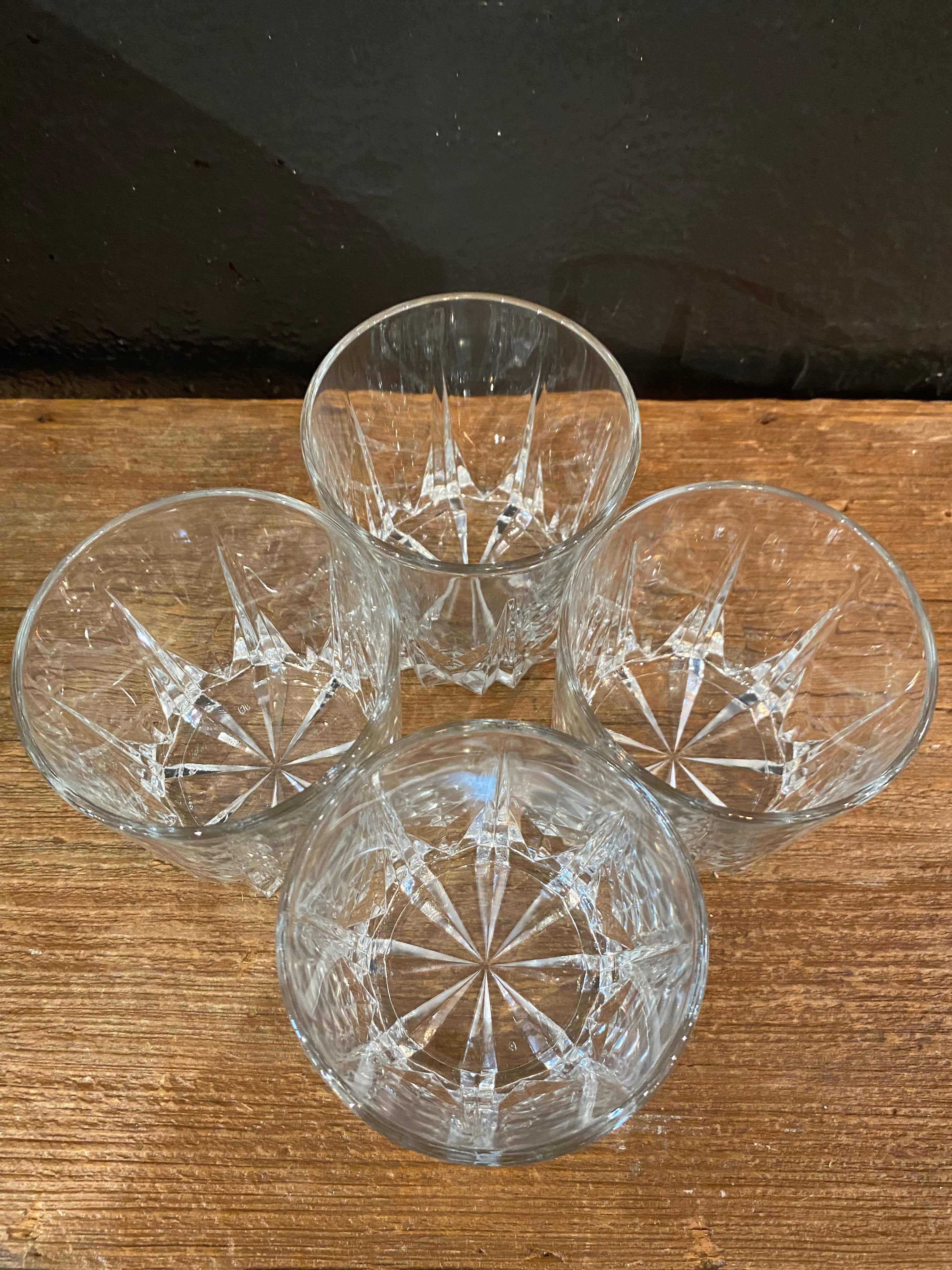 Crystal Cut Rocks Glasses | Set Of Four