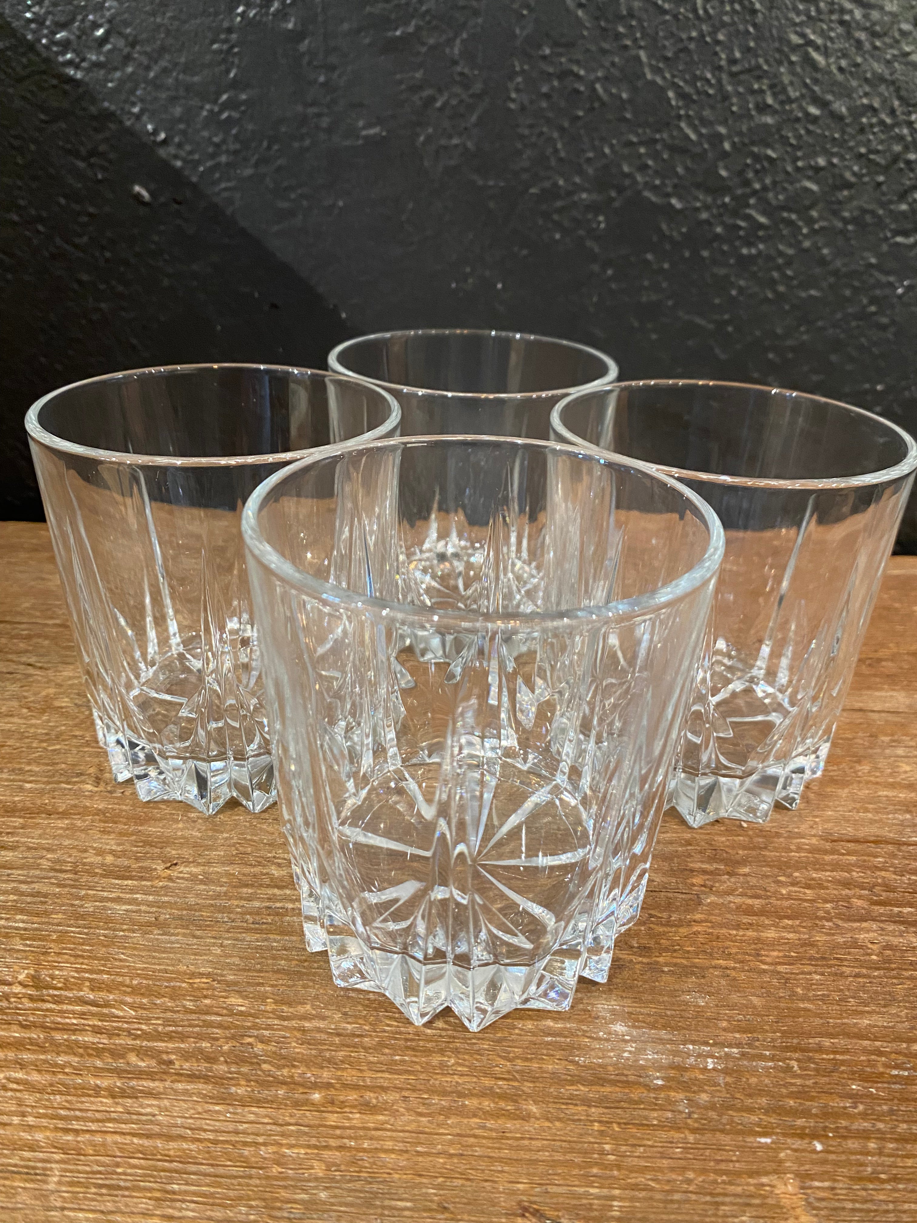Crystal Cut Rocks Glasses | Set Of Four