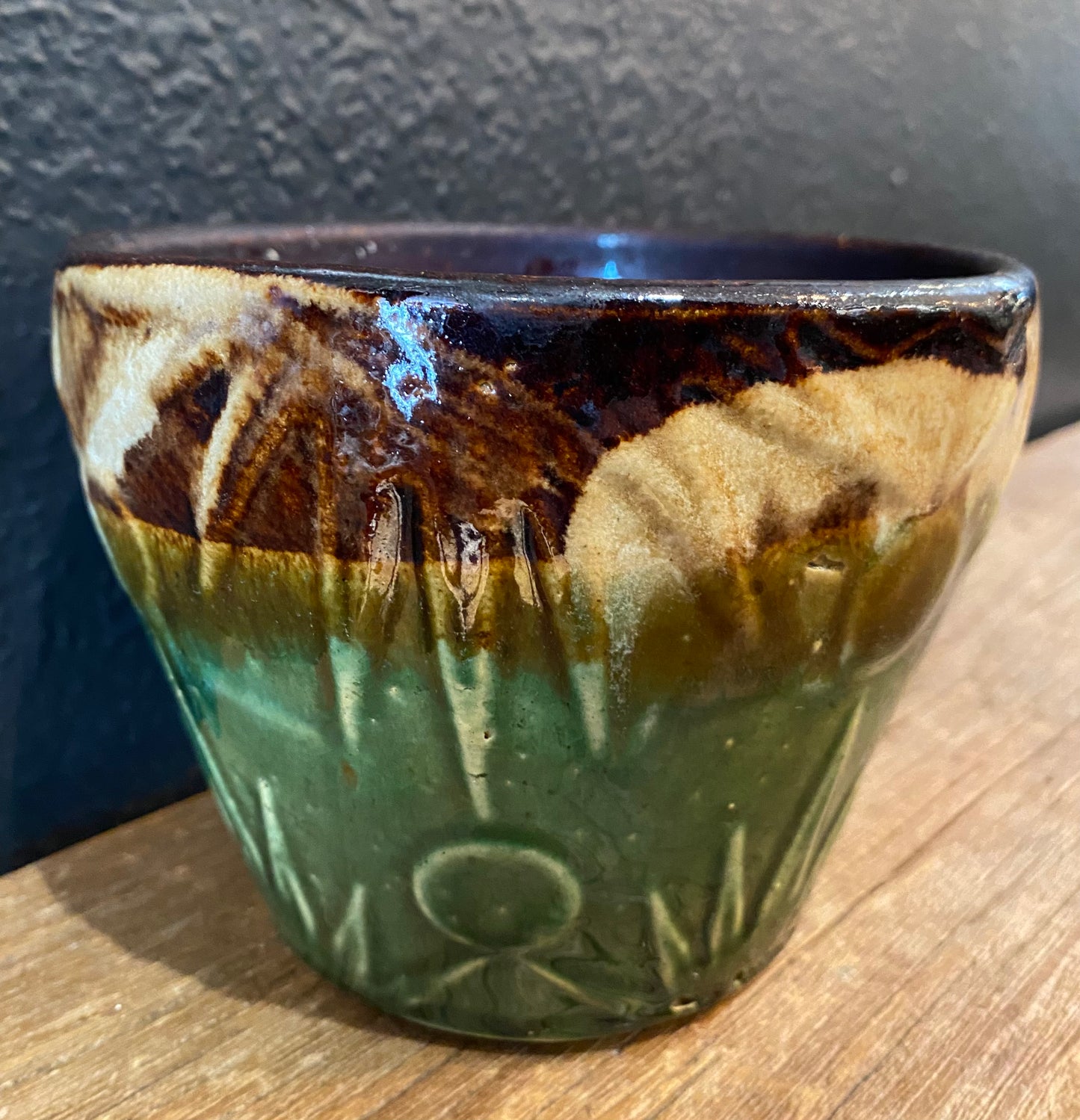 Vintage Drip Glaze Planter