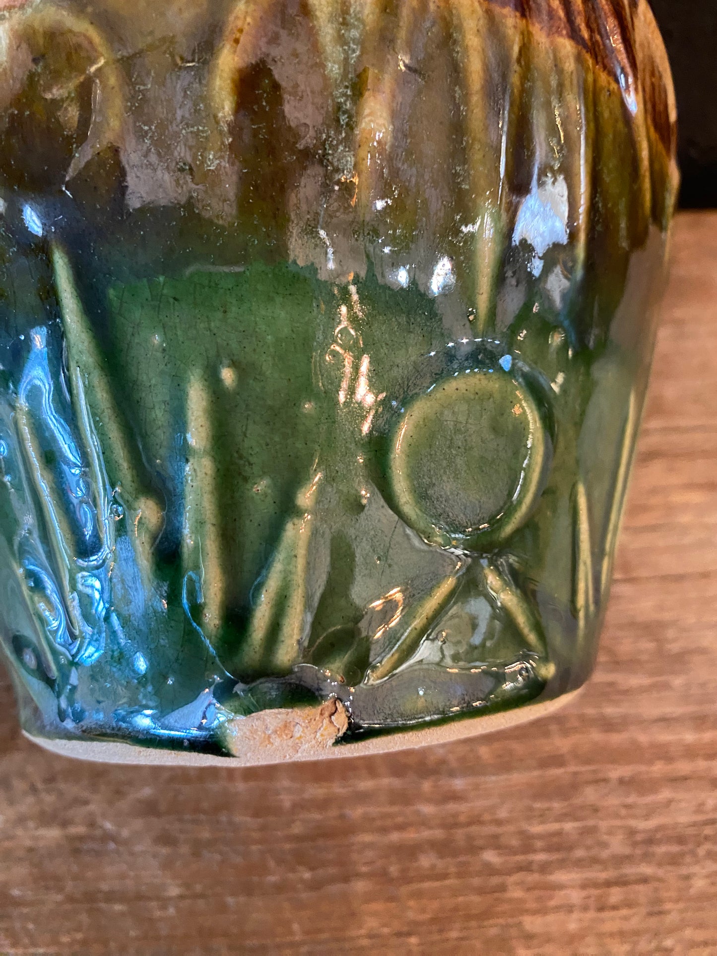 Vintage Drip Glaze Planter