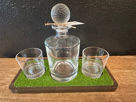 Golf Decanter & Matching Glasses