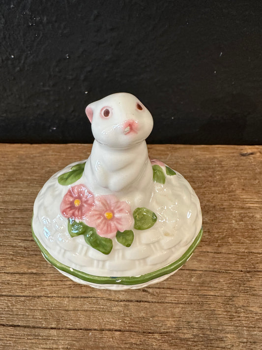 Vintage Avon Bunny & Egg Covered Dish