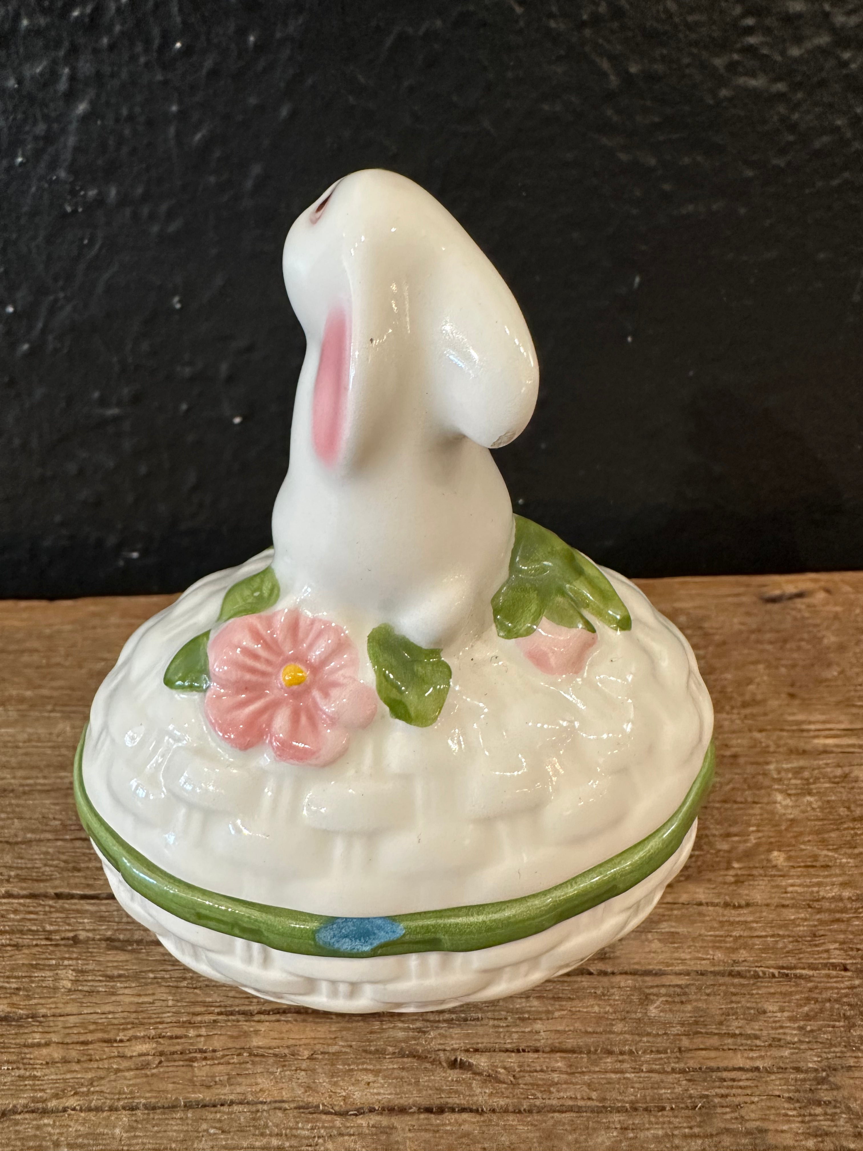 Vintage Avon Bunny & Egg Covered Dish