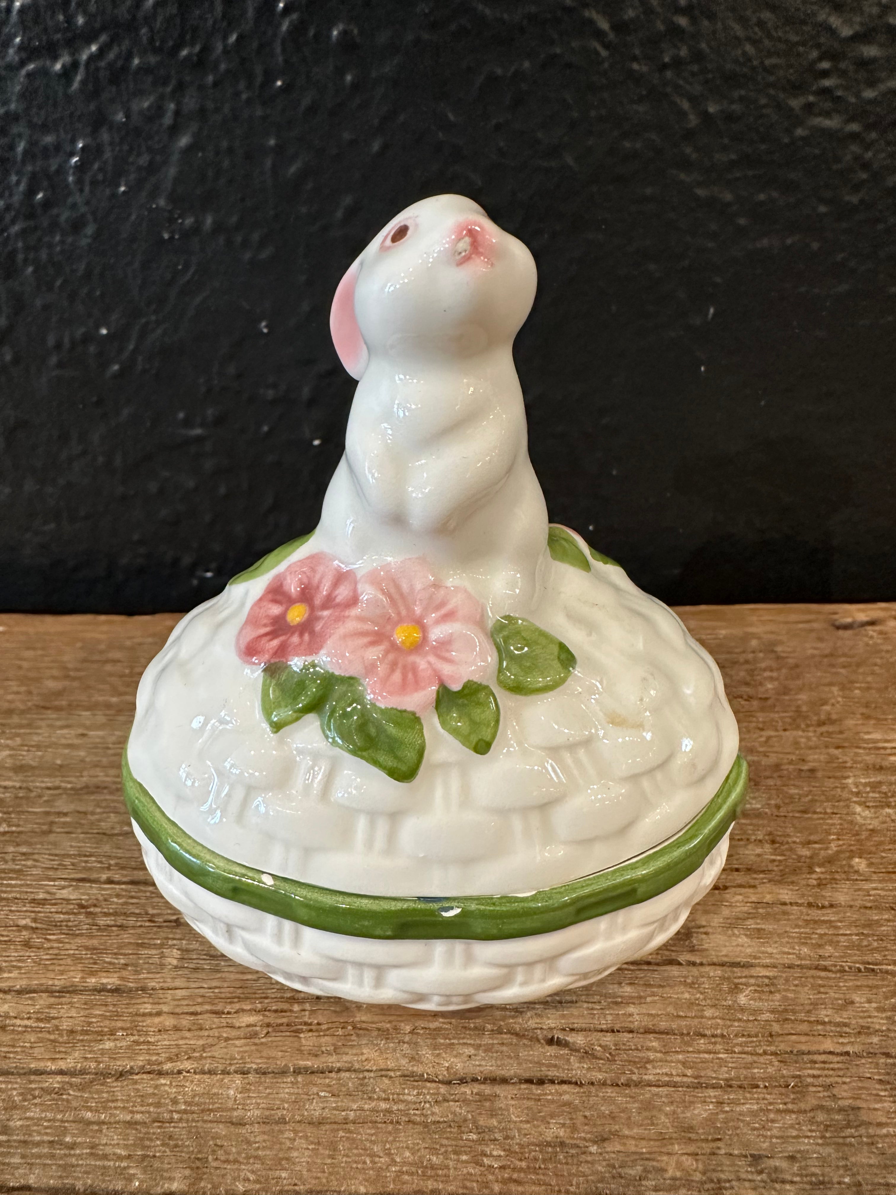 Vintage Avon Bunny & Egg Covered Dish