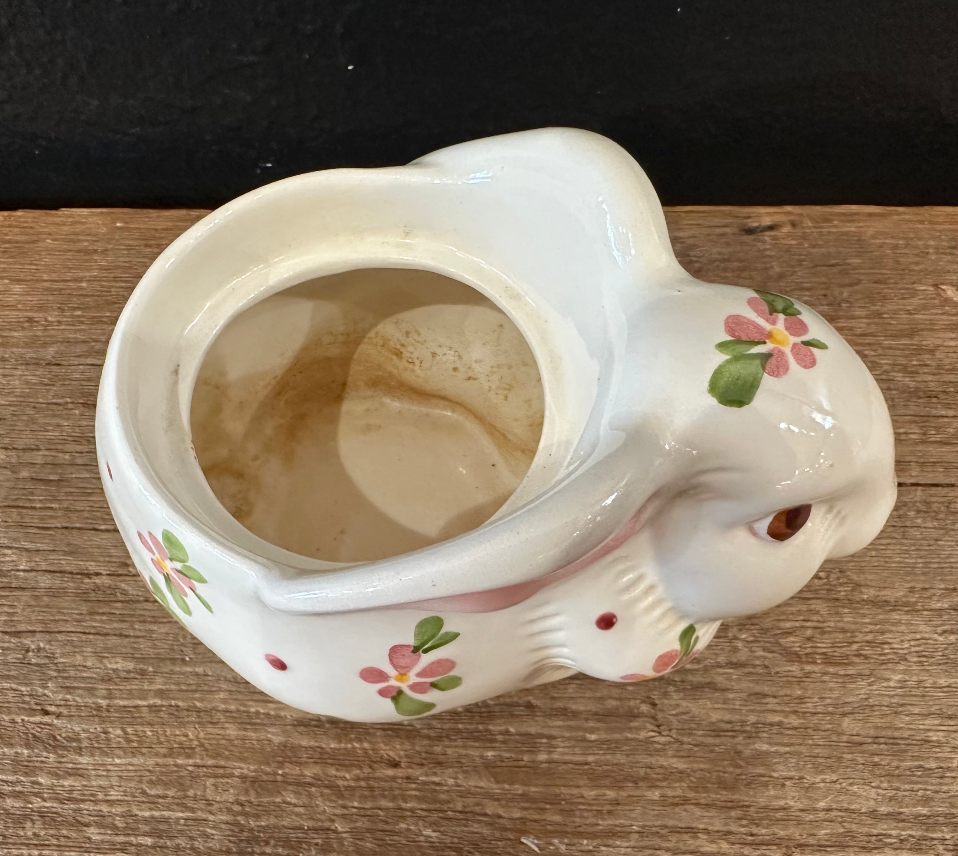 Vintage Avon Bunny Planter | Floral