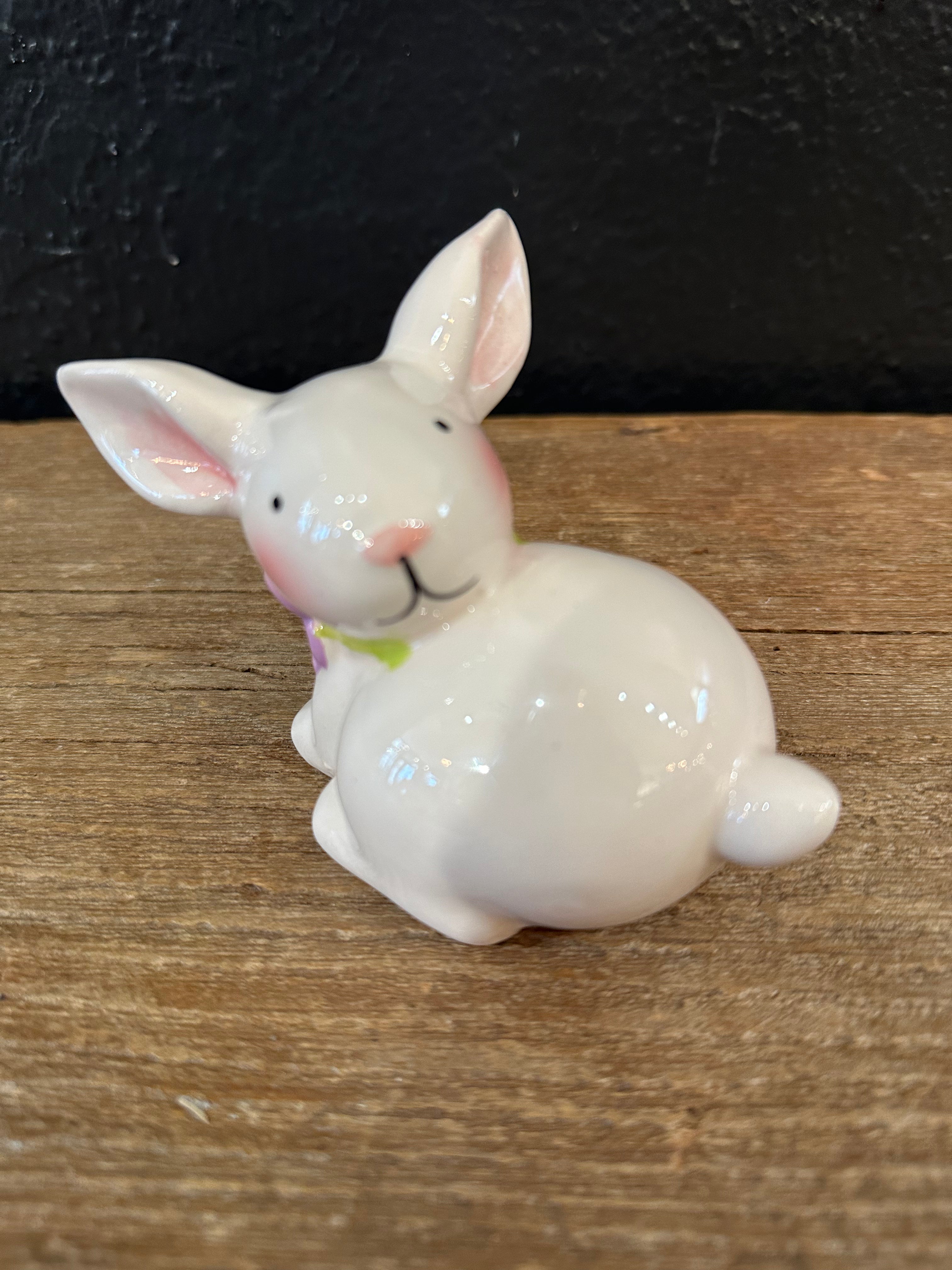 Ceramic Bunny | Violet Flower