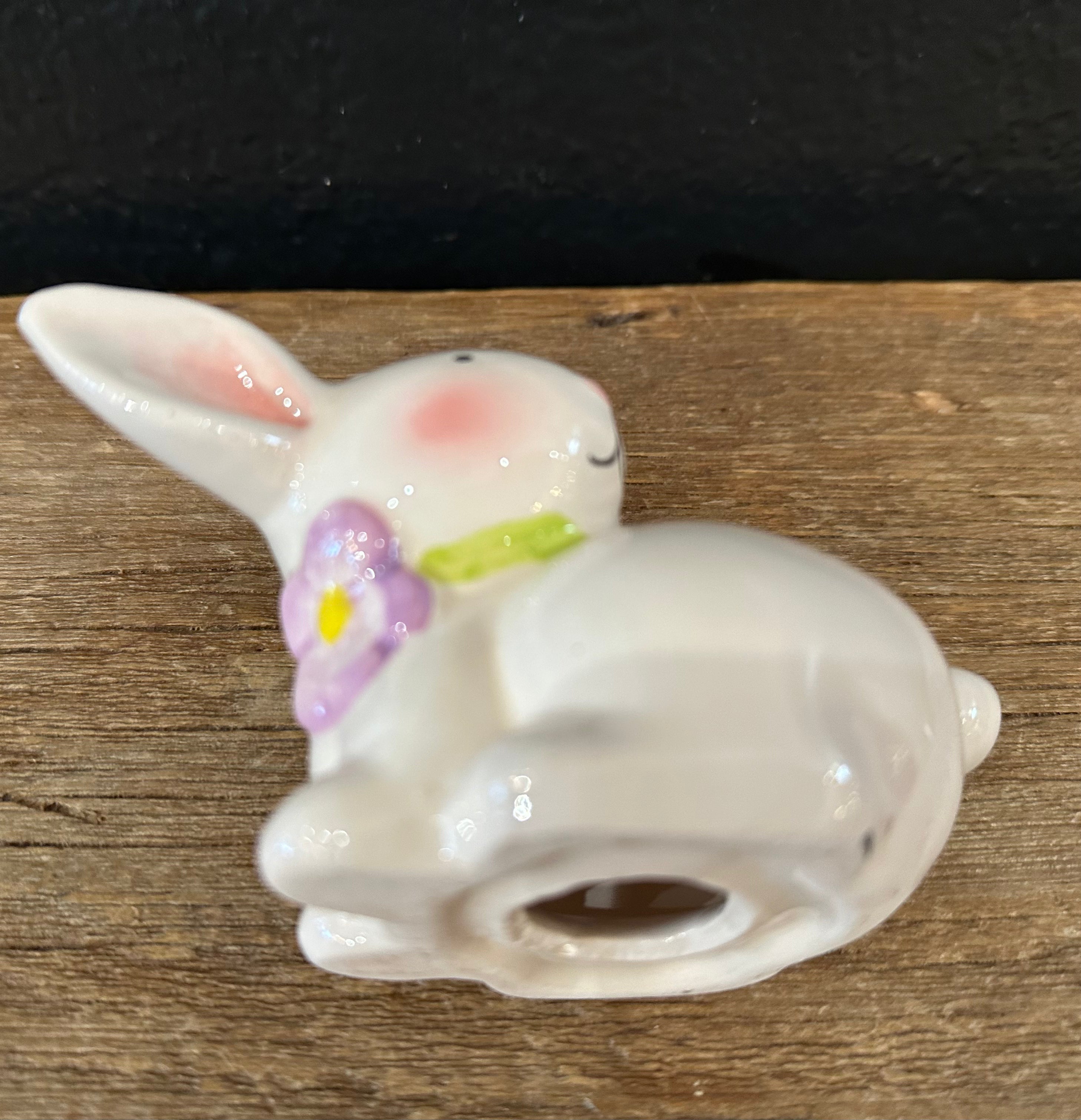 Ceramic Bunny | Violet Flower