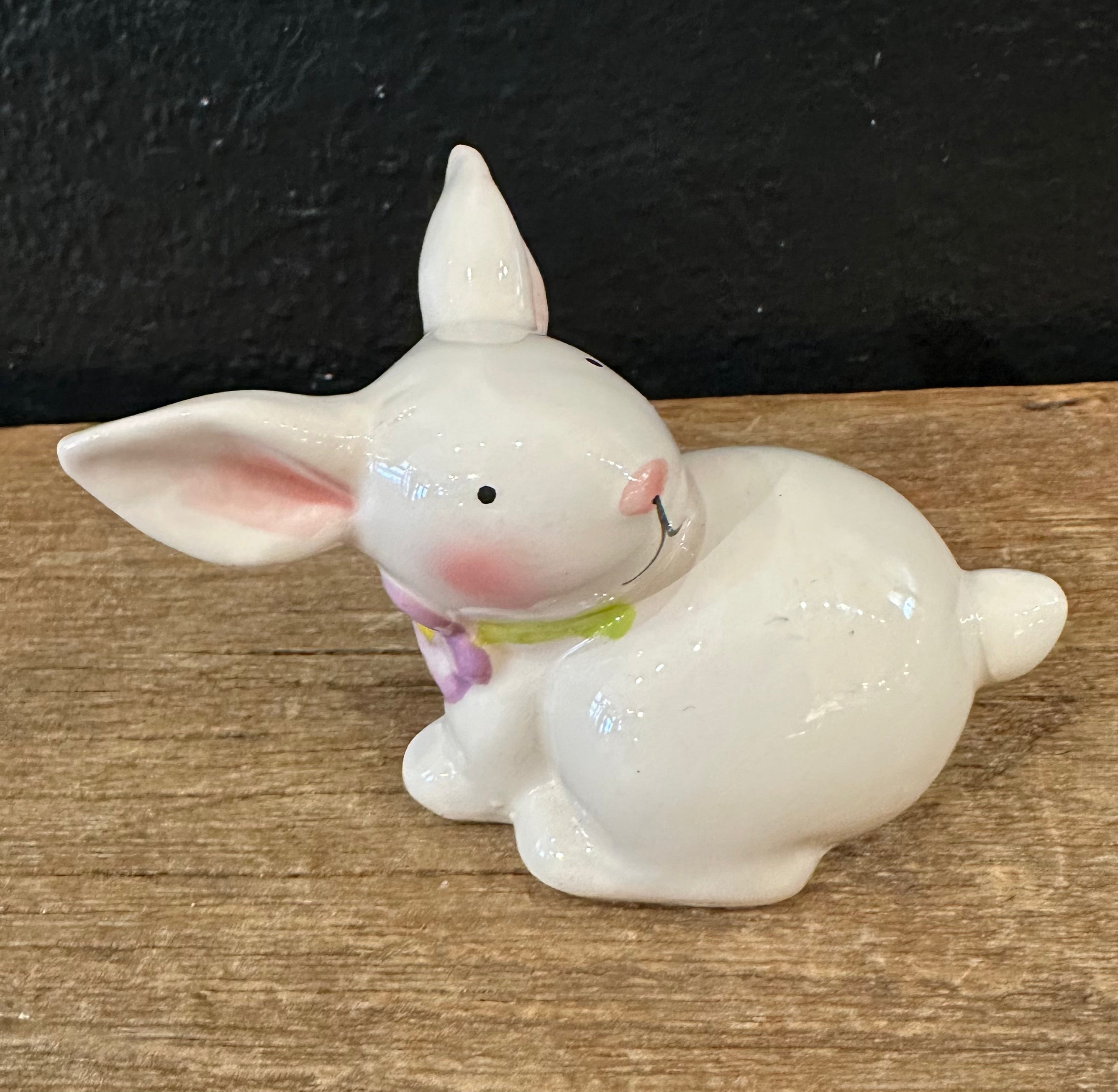 Ceramic Bunny | Violet Flower
