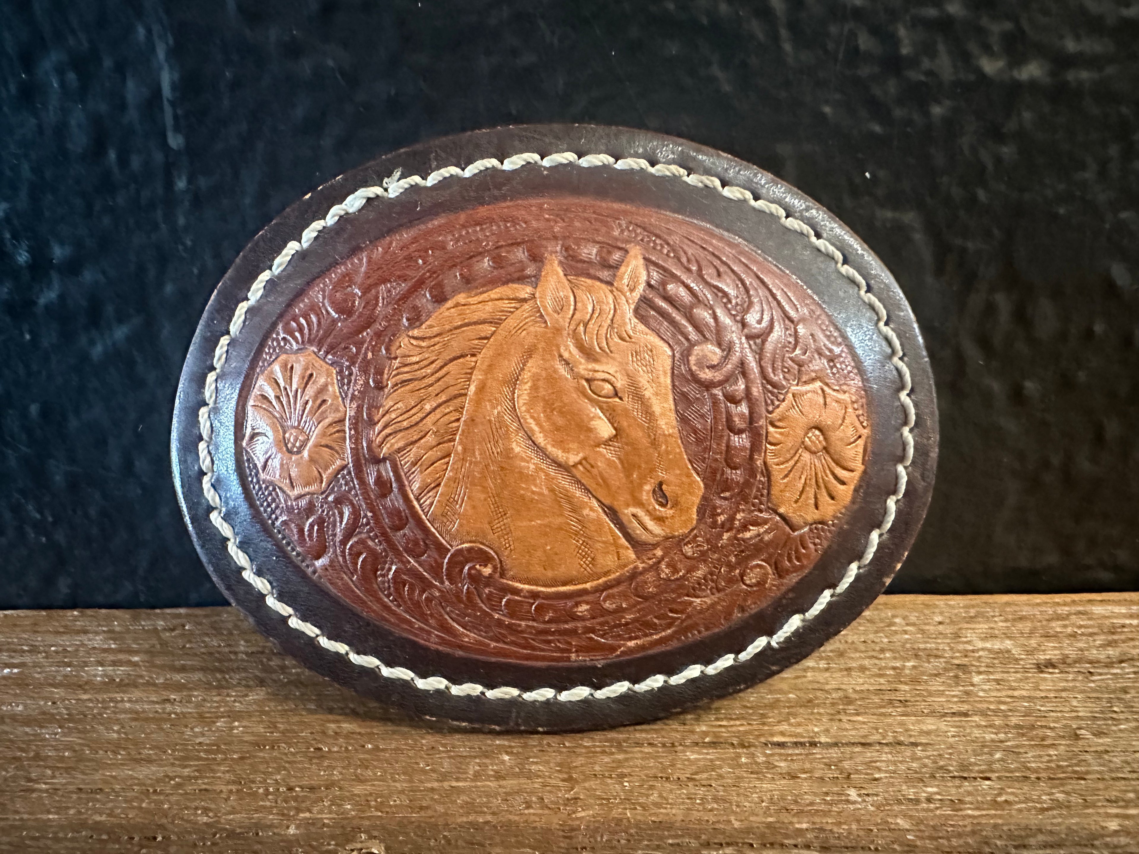 Leather Horse Head Belt Buckle