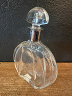 Vintage Glass Decanter | Silver Rim