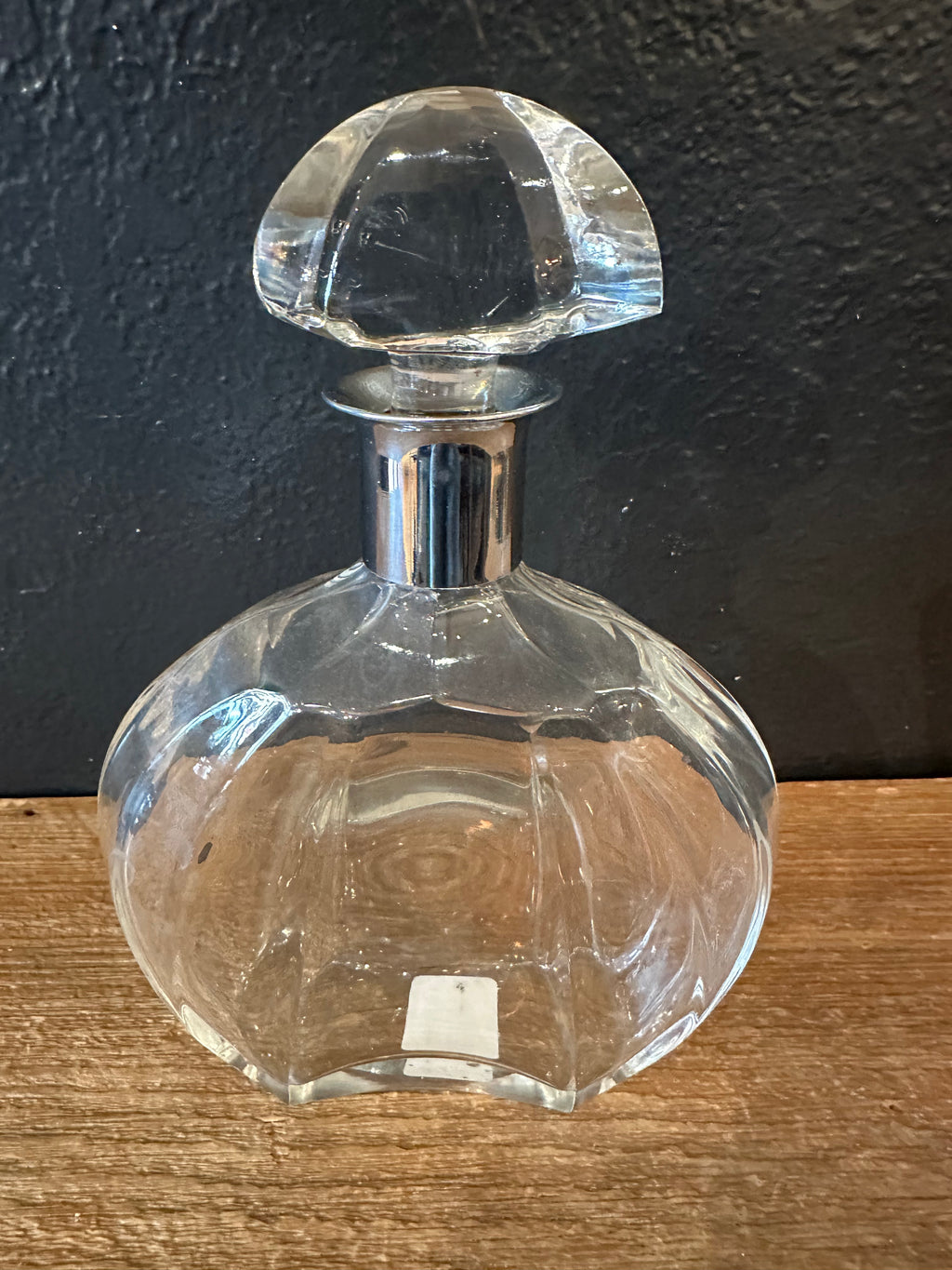 Vintage Glass Decanter | Silver Rim