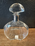 Vintage Glass Decanter | Silver Rim