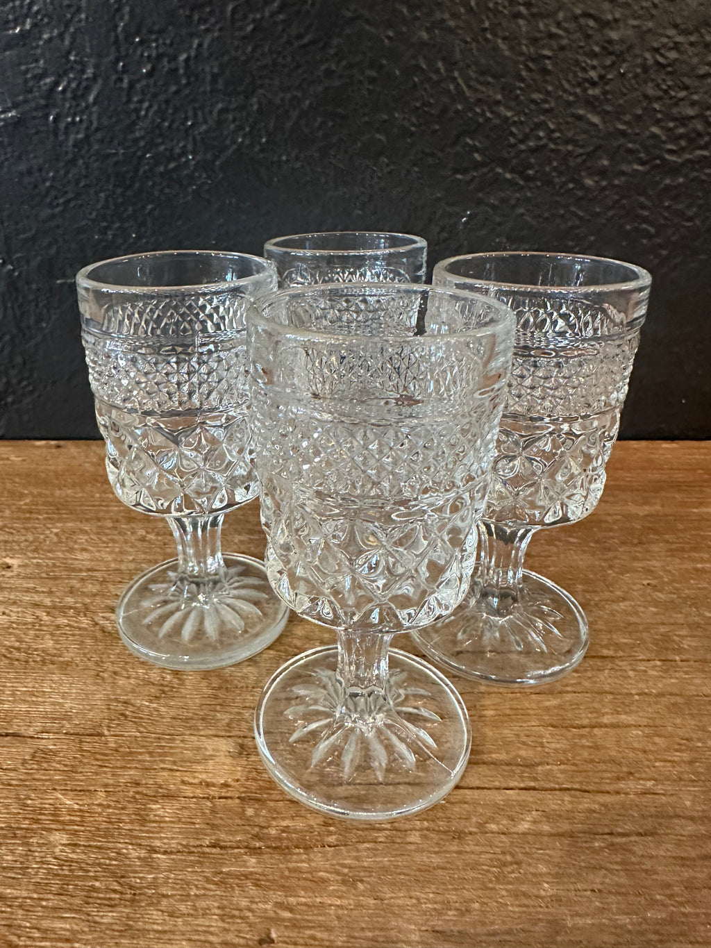 Cut Glass Liqueur Glasses | Set Of Four