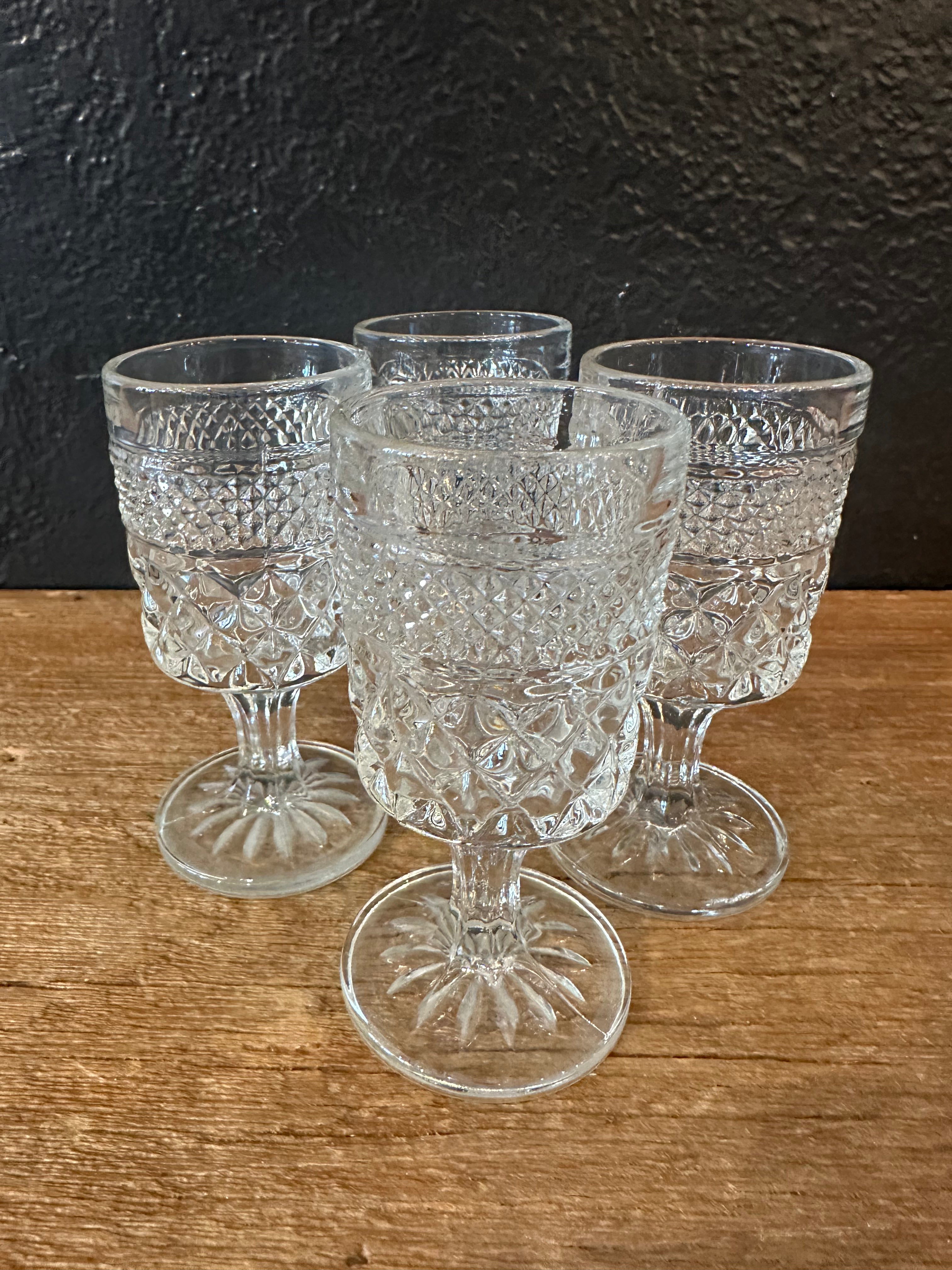 Cut Glass Liqueur Glasses | Set Of Four