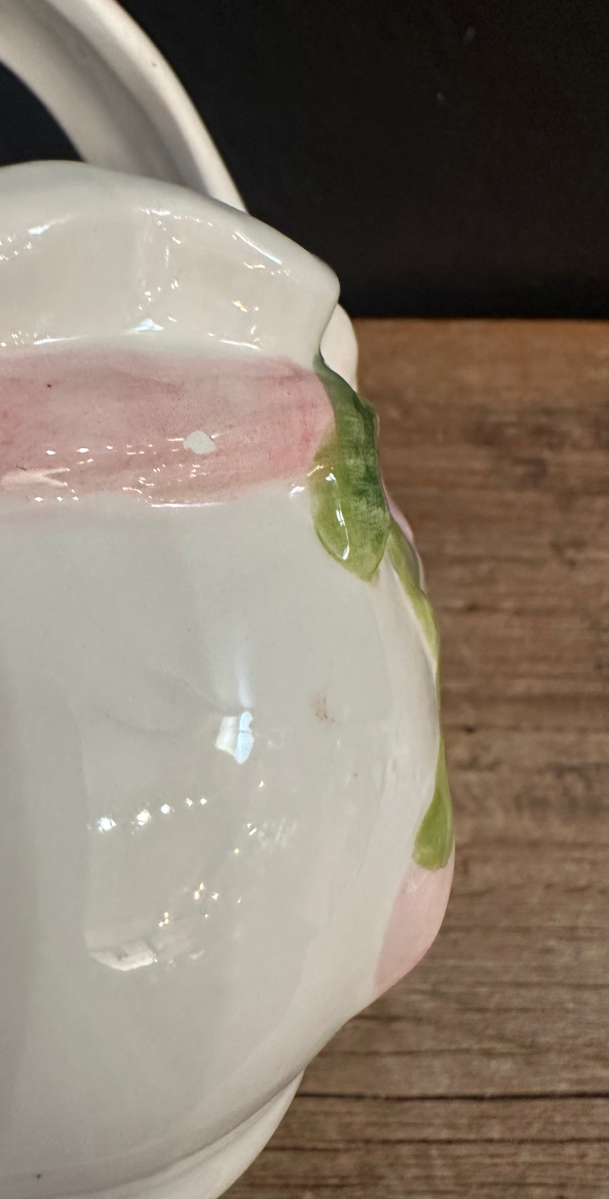 Vintage Ceramic Basket | Floral Motif