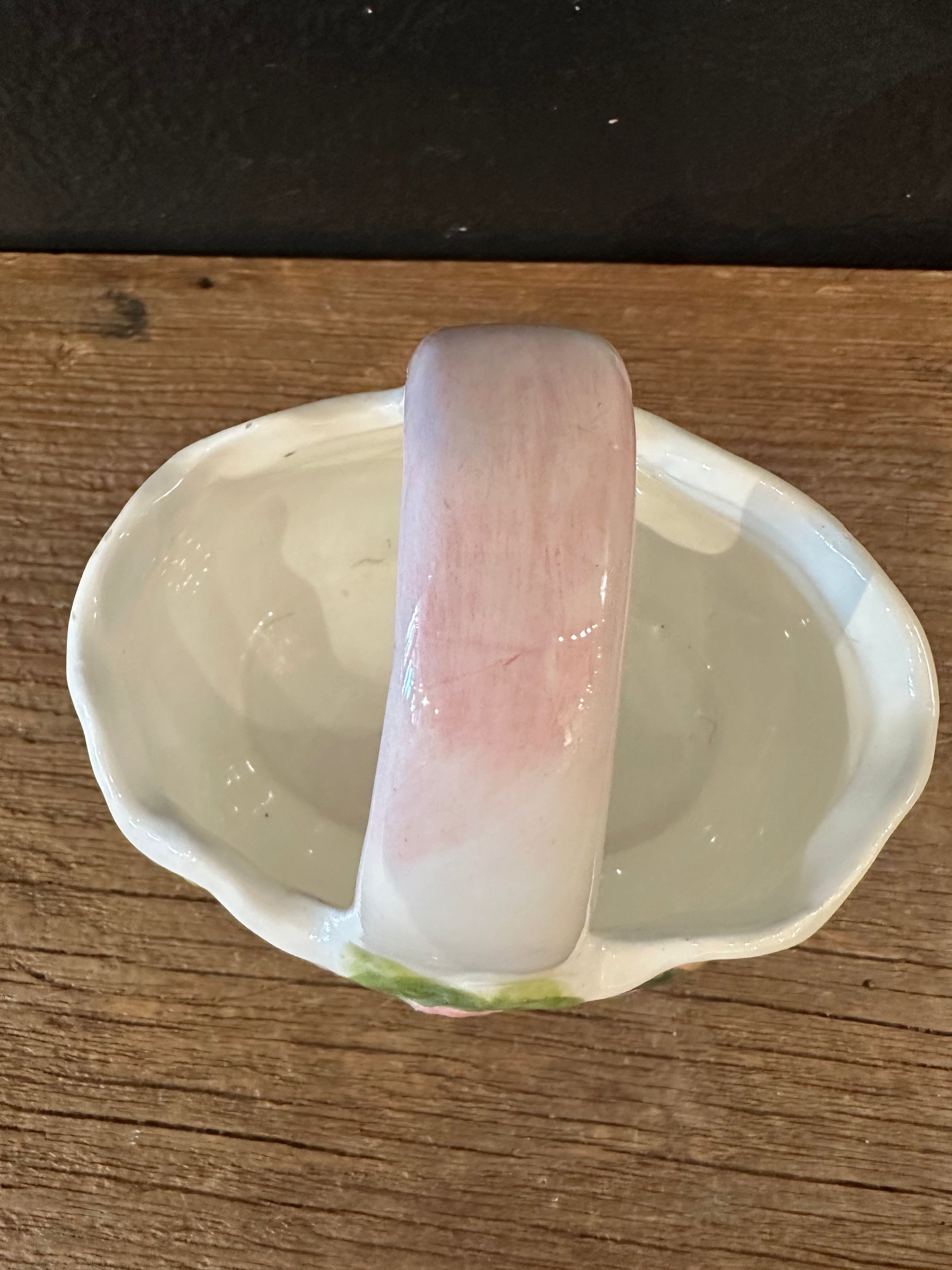 Vintage Ceramic Basket | Floral Motif