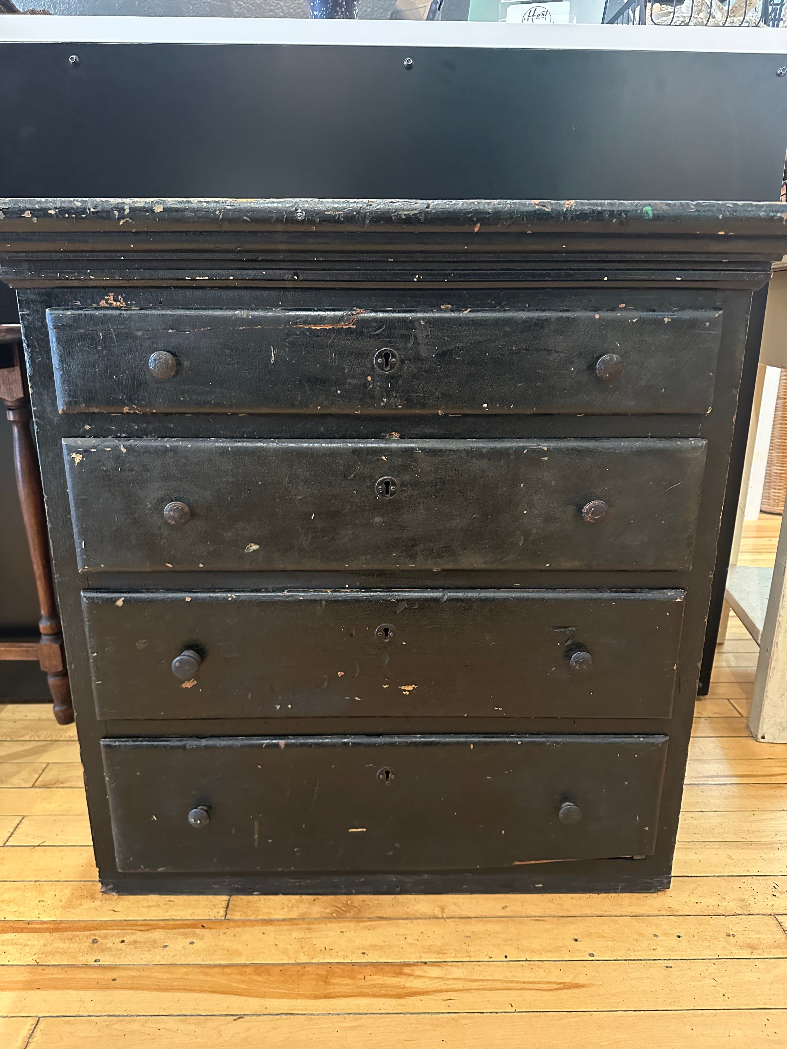 Antique Black Craftsman's Cabinet