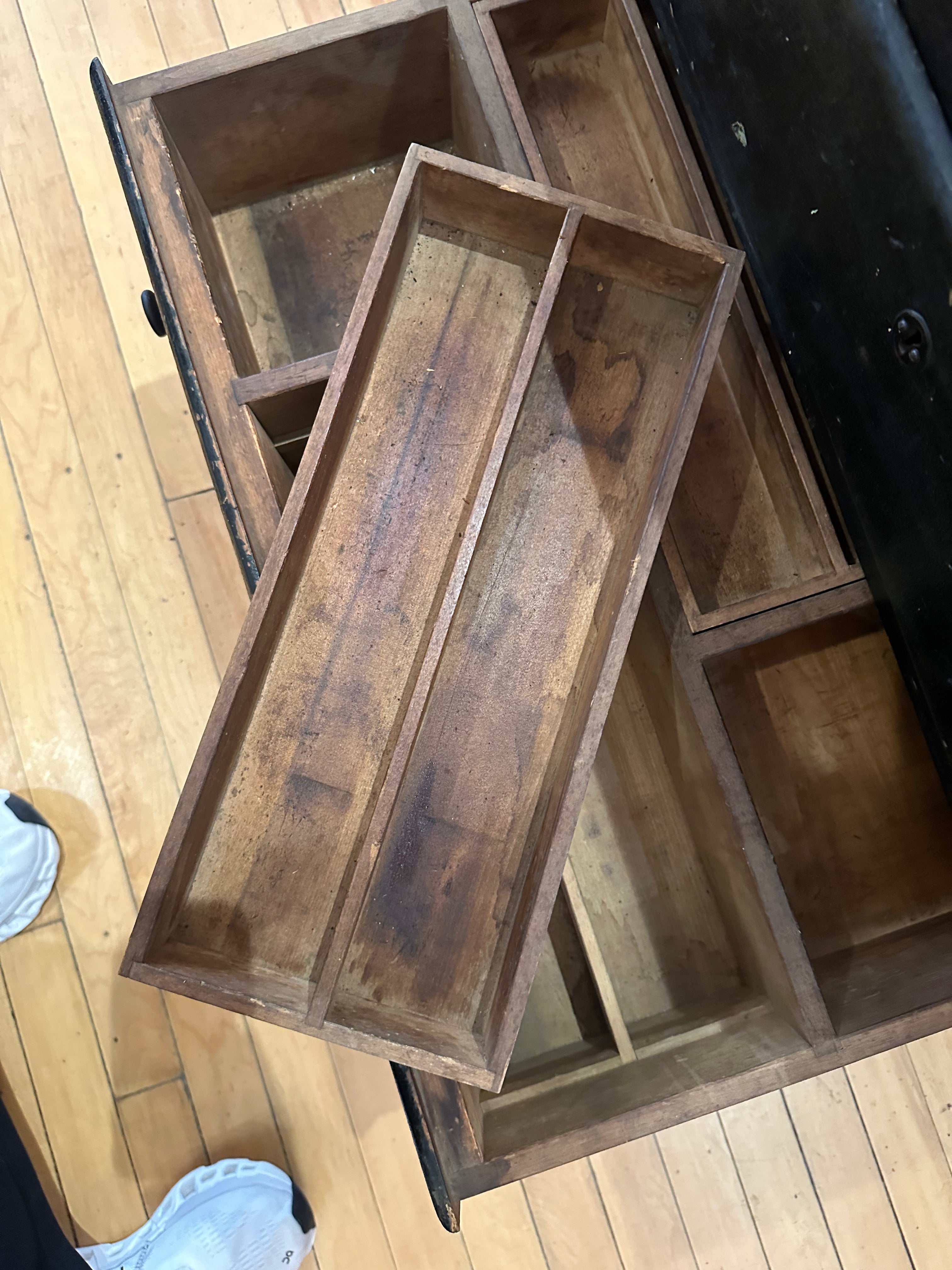 Antique Black Craftsman's Cabinet