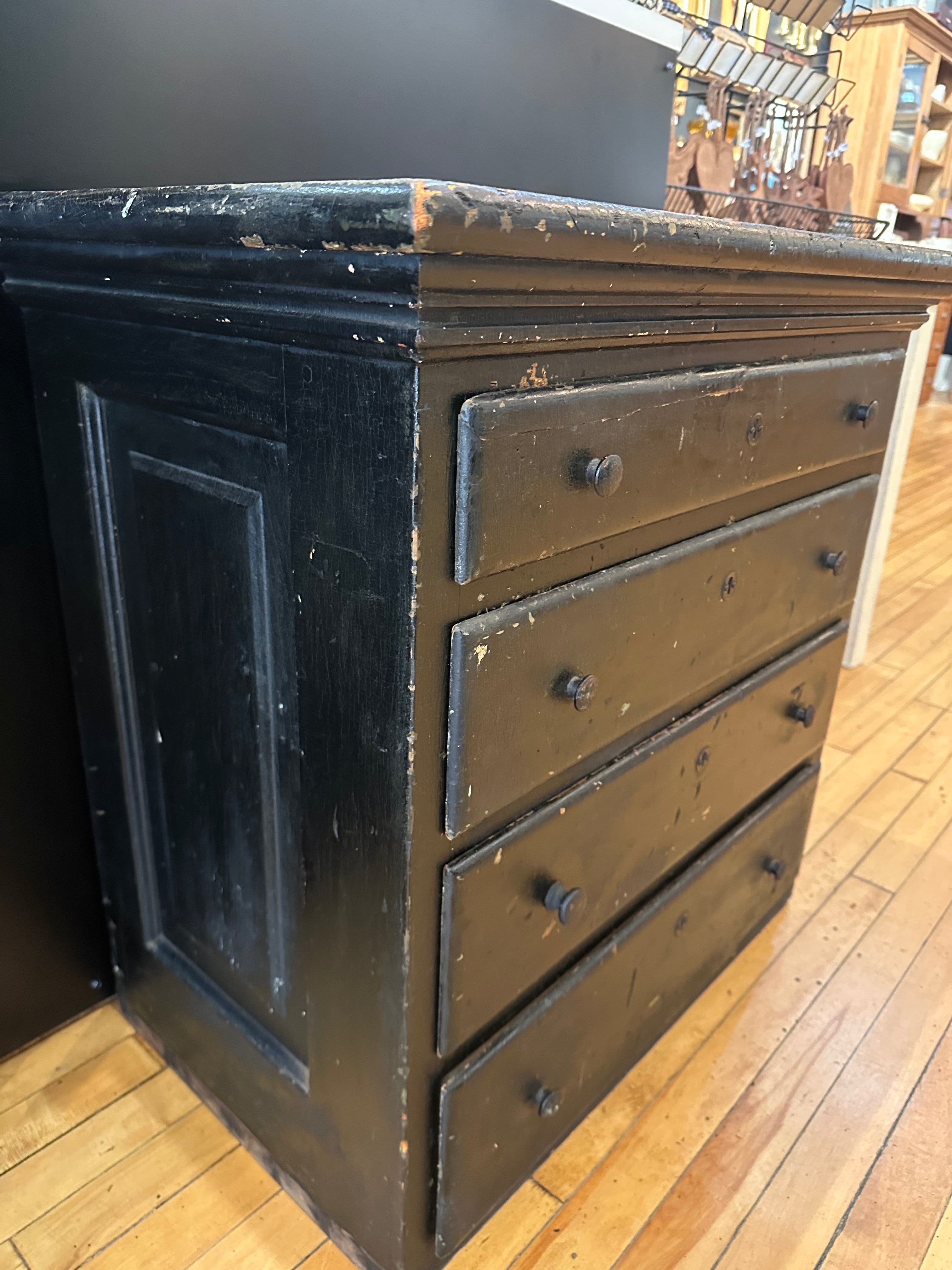 Antique Black Craftsman's Cabinet