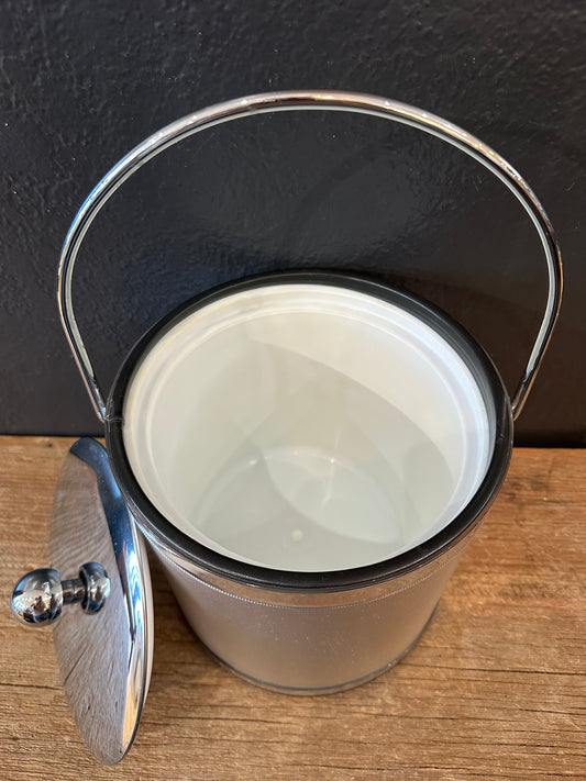 Vintage MCM Brushed Chrome Ice Bucket