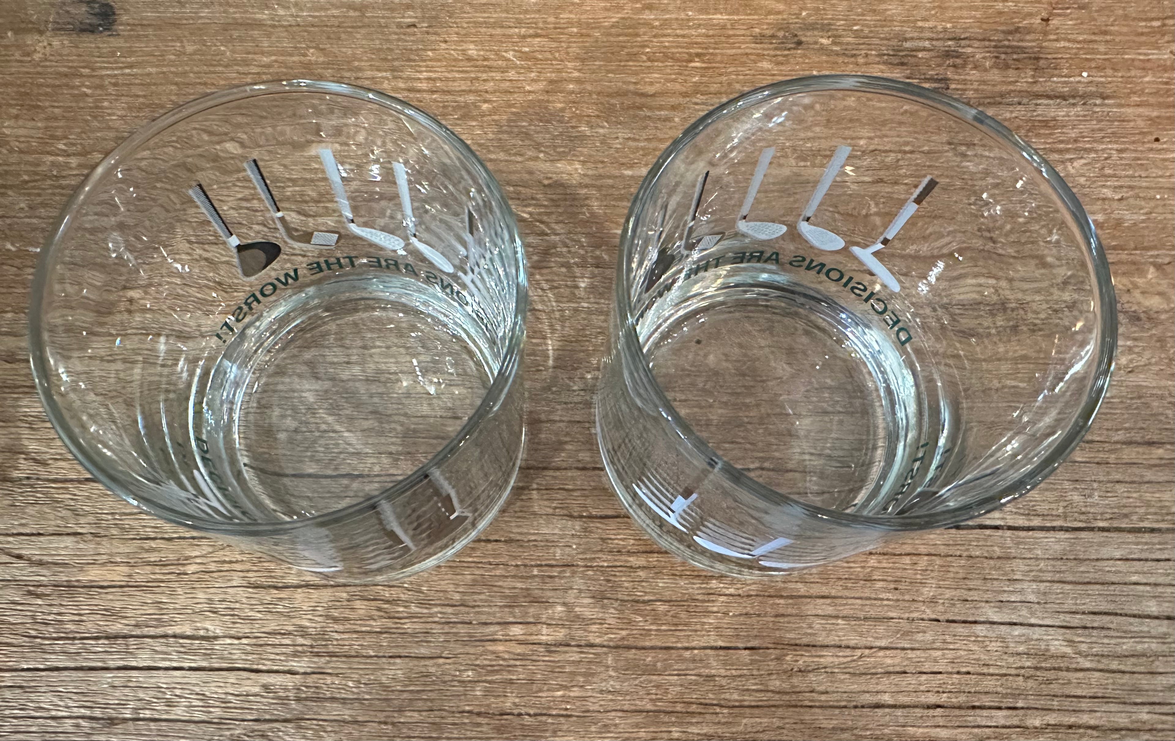 Pair Of Golf Themed Rocks Glasses