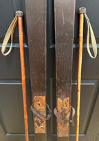 Antique Skis With Poles