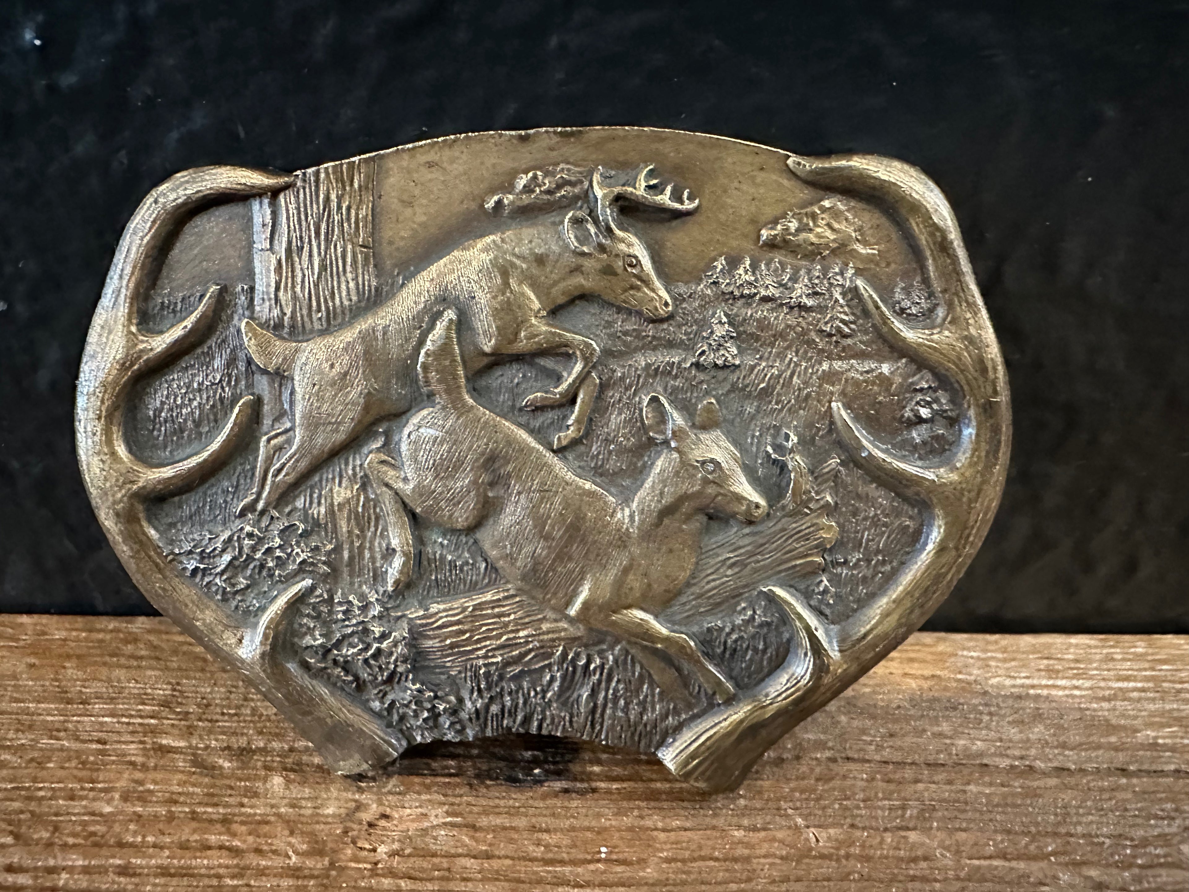 Buck + Doe Jumping Belt Buckle