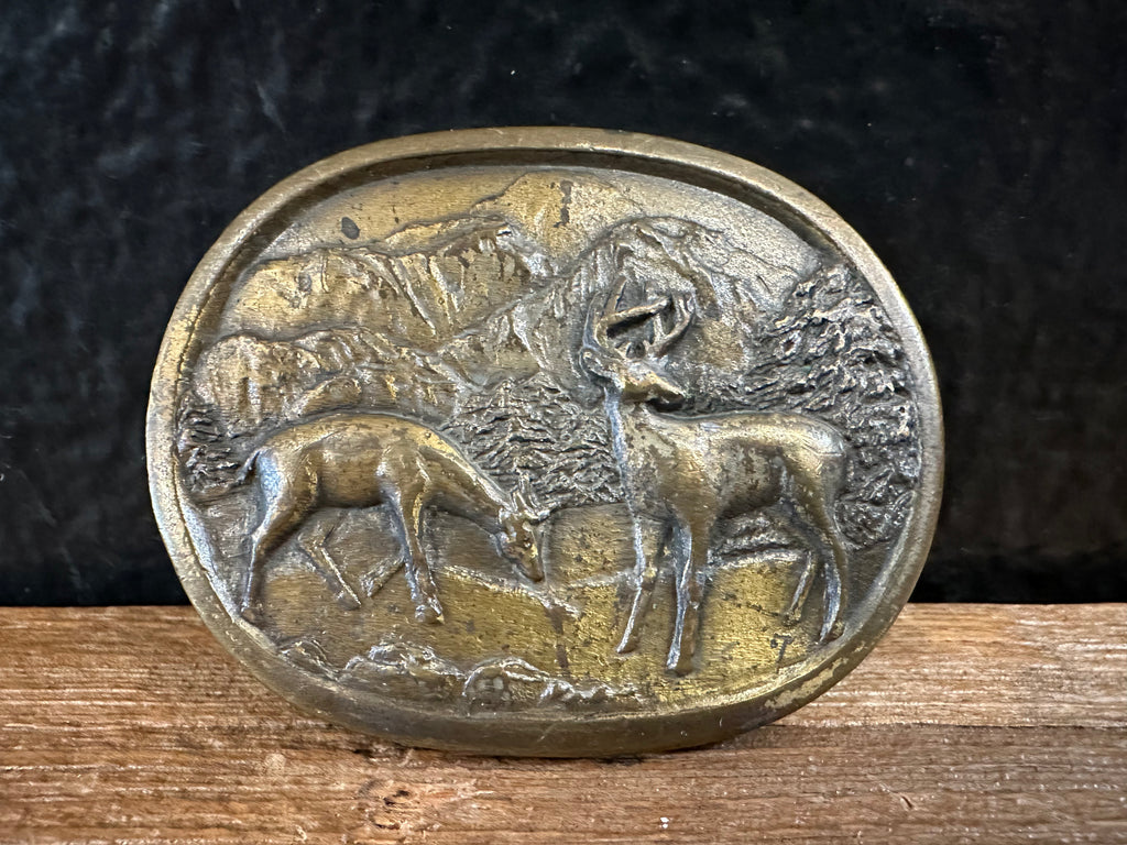 Buck + Doe Mountain Scene Belt Buckle