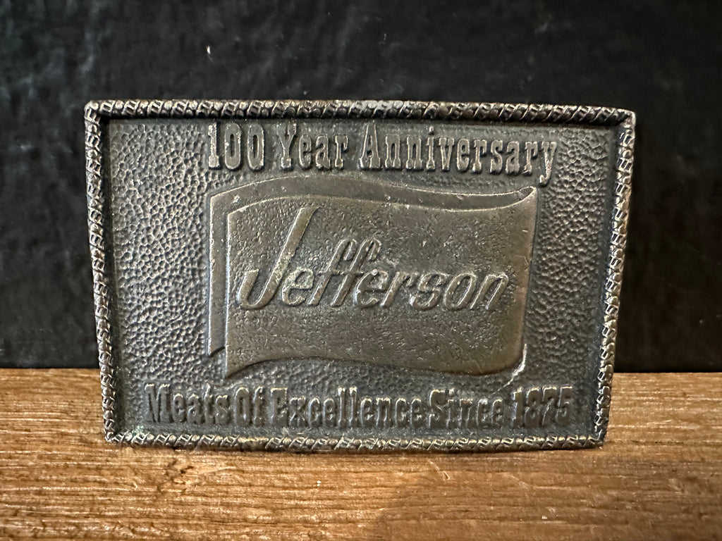 Jefferson Meats Of Excellence Belt Buckle