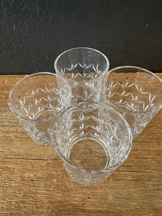Leaf Pattern Rocks Glasses | Set Of Four