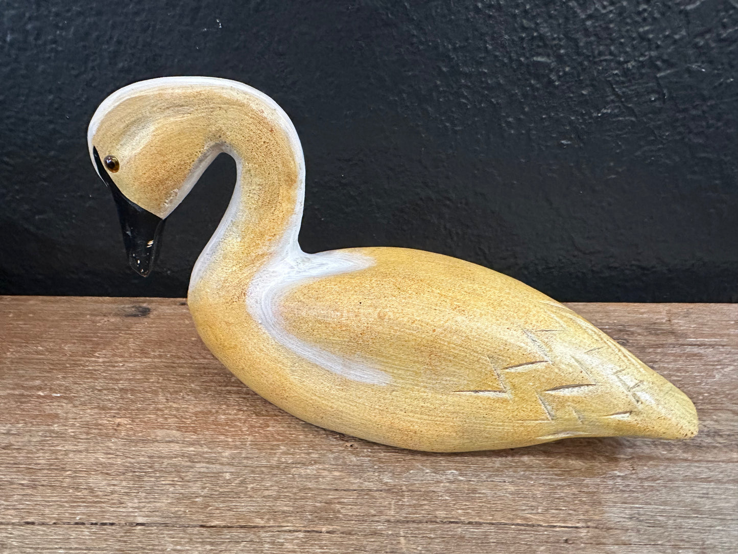 Hand Carved Wood Swan