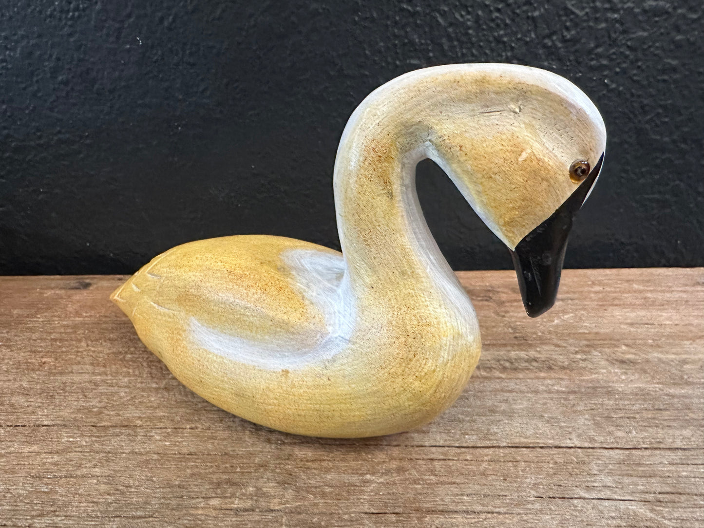 Hand Carved Wood Swan