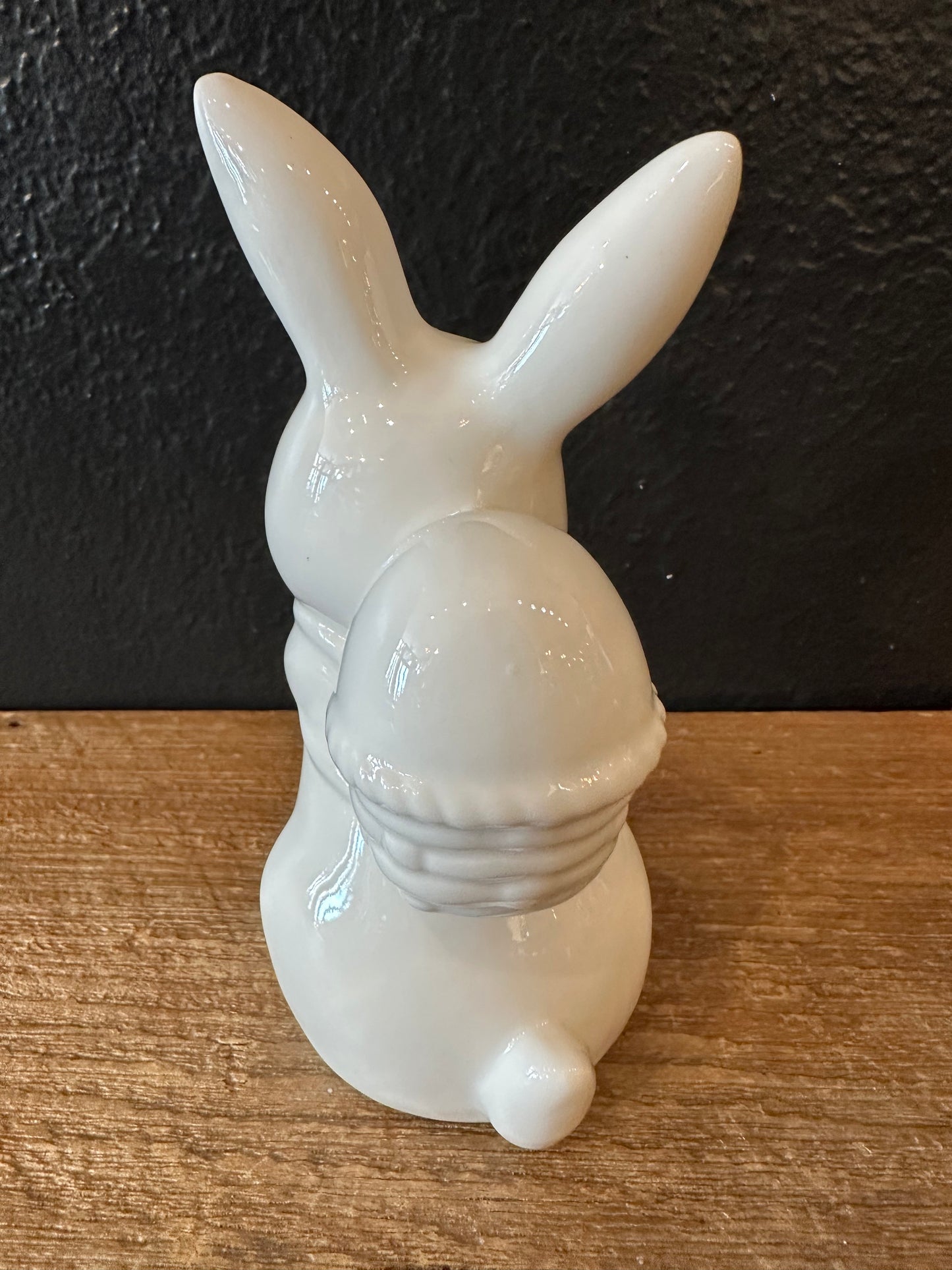 Ceramic Bunny ~ Egg In Basket