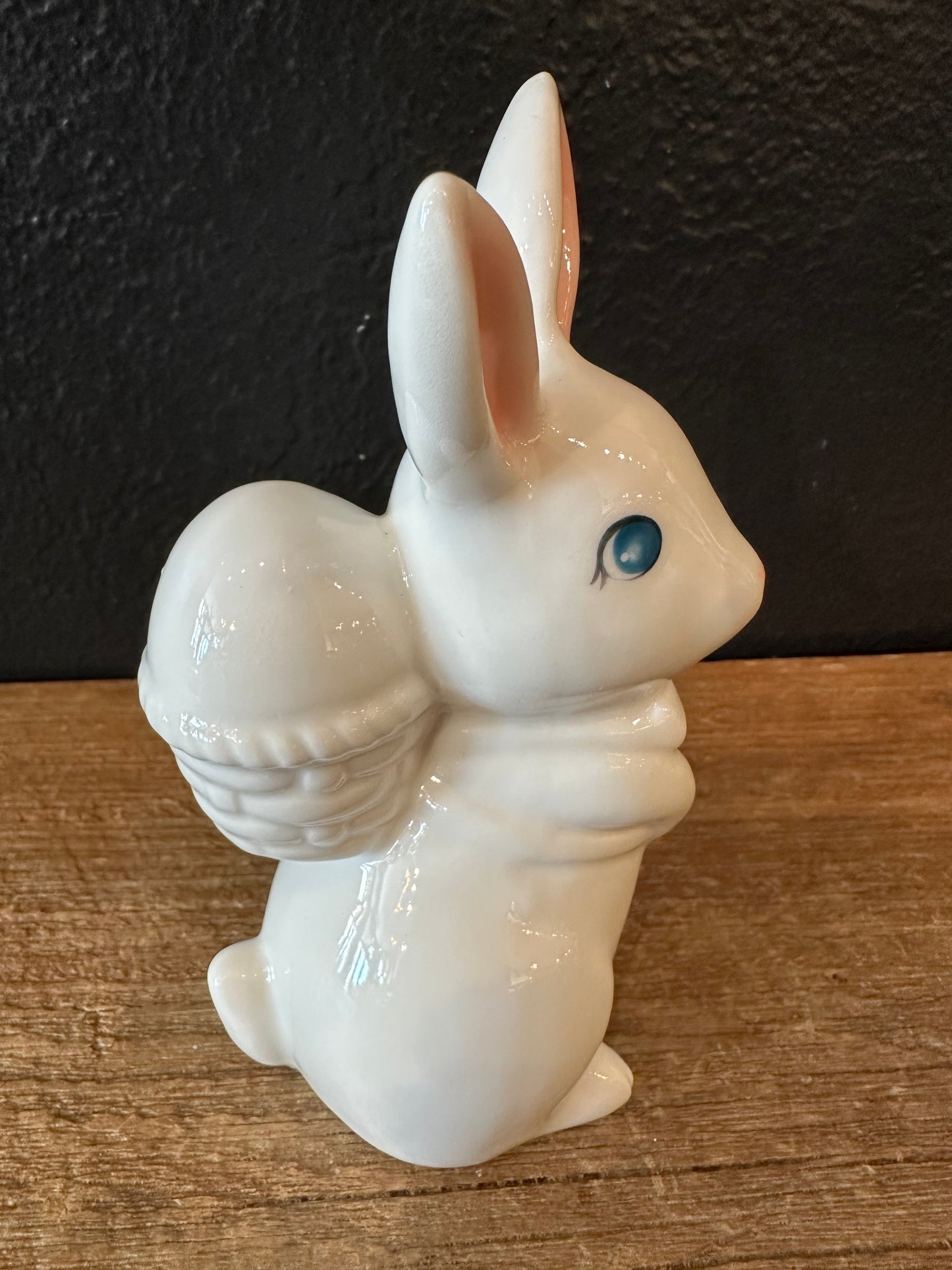 Ceramic Bunny ~ Egg In Basket