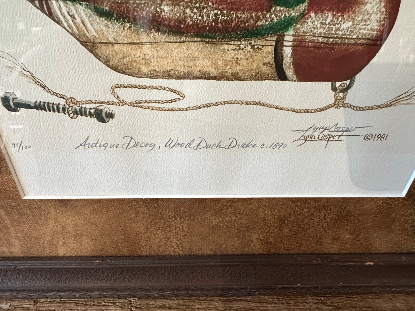 Lynn Casper Duck Decoy Print in Frame