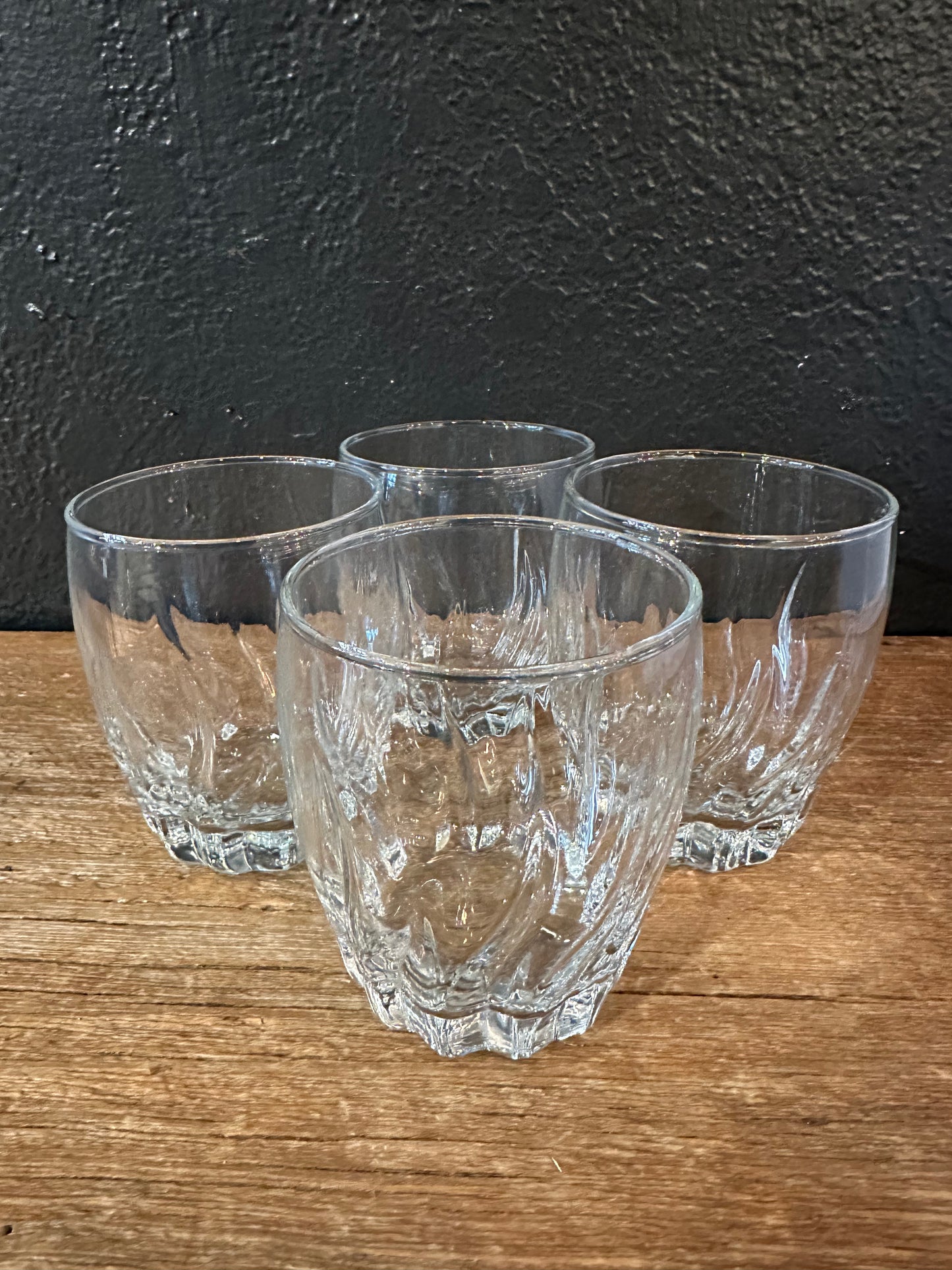 Rocks Glasses ~ Swirl Design / Set Of Four