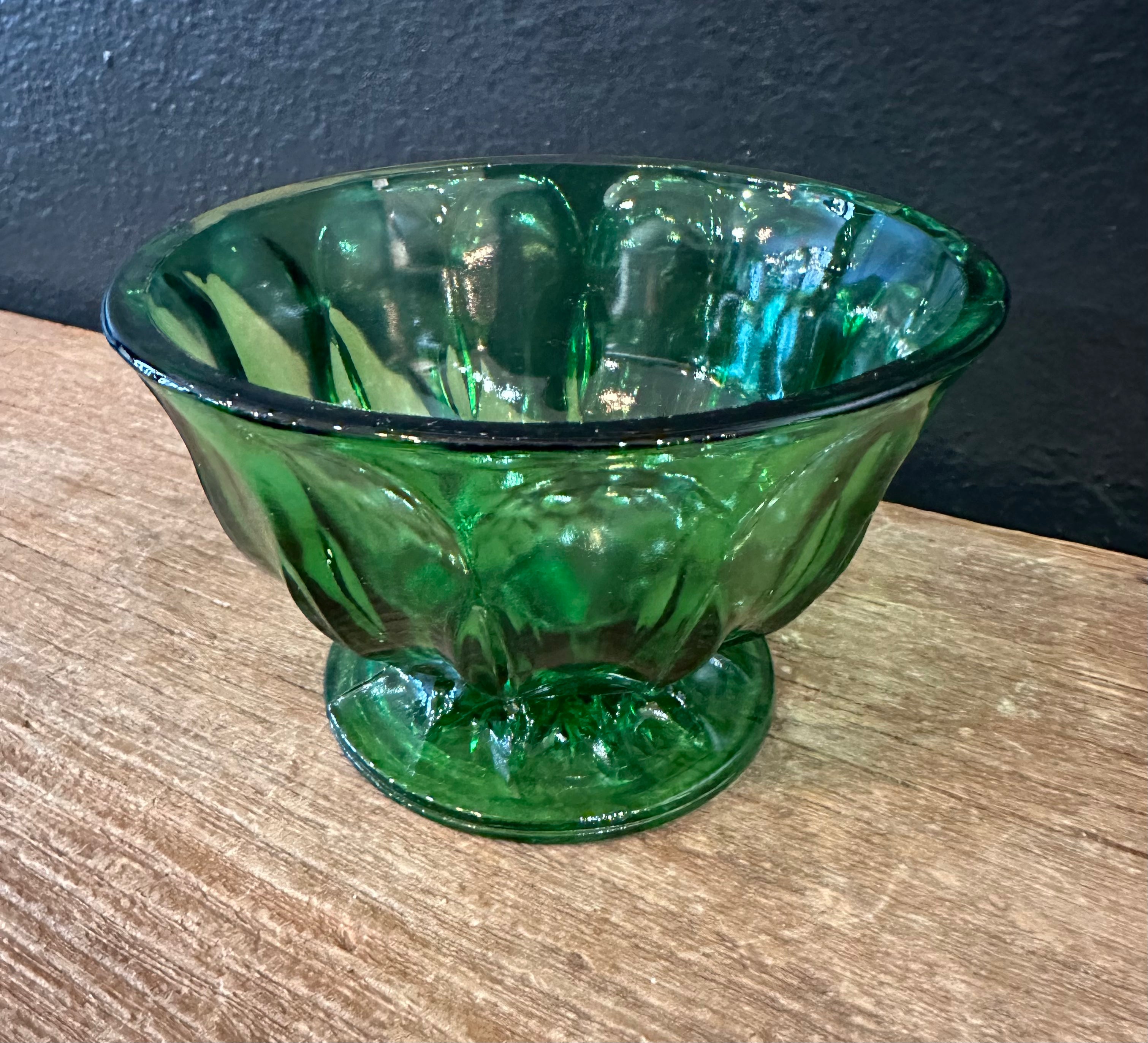 Anchor Hocking Fairfield Pattern Green Candy Dish