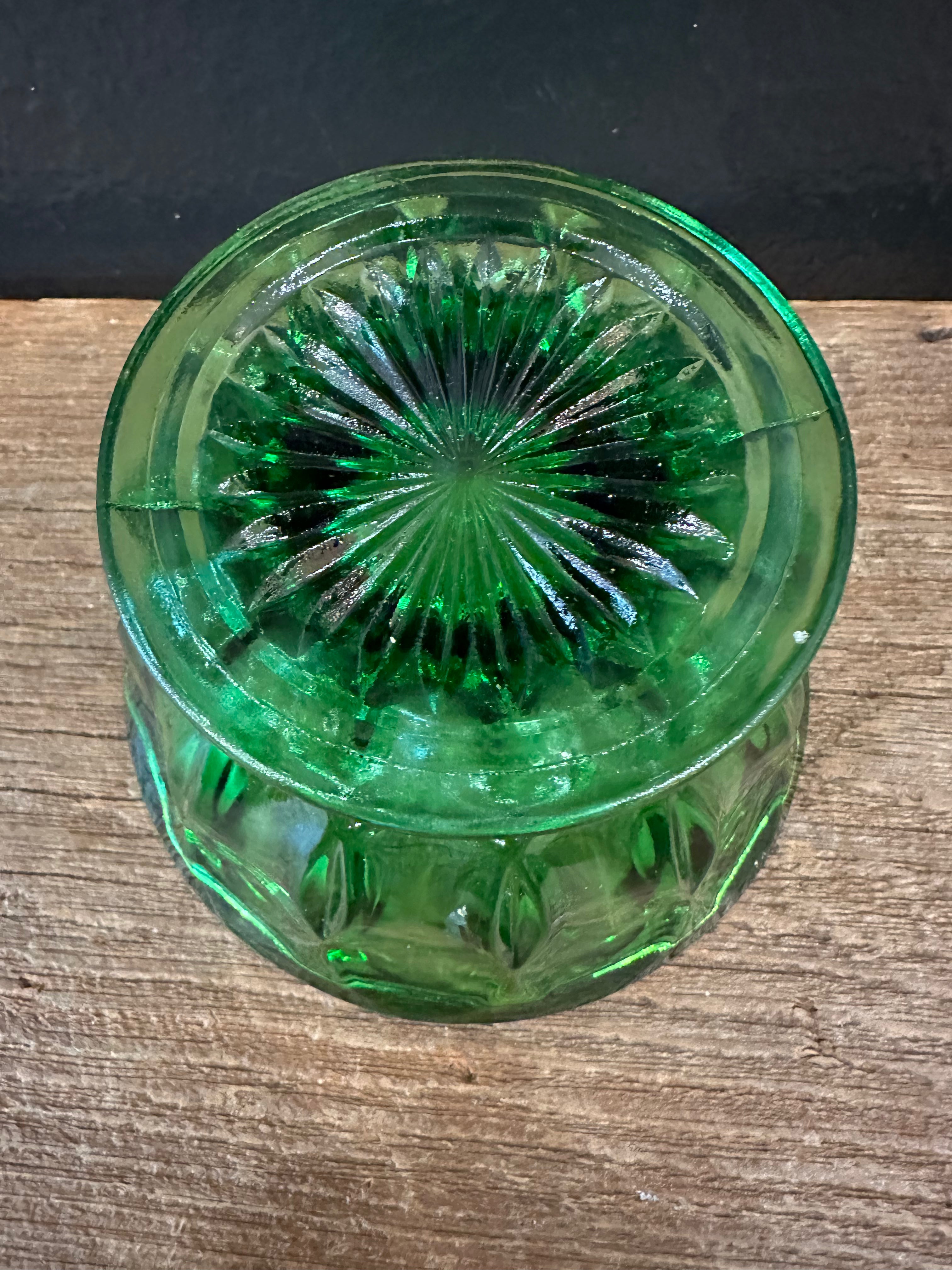 Anchor Hocking Fairfield Pattern Green Candy Dish